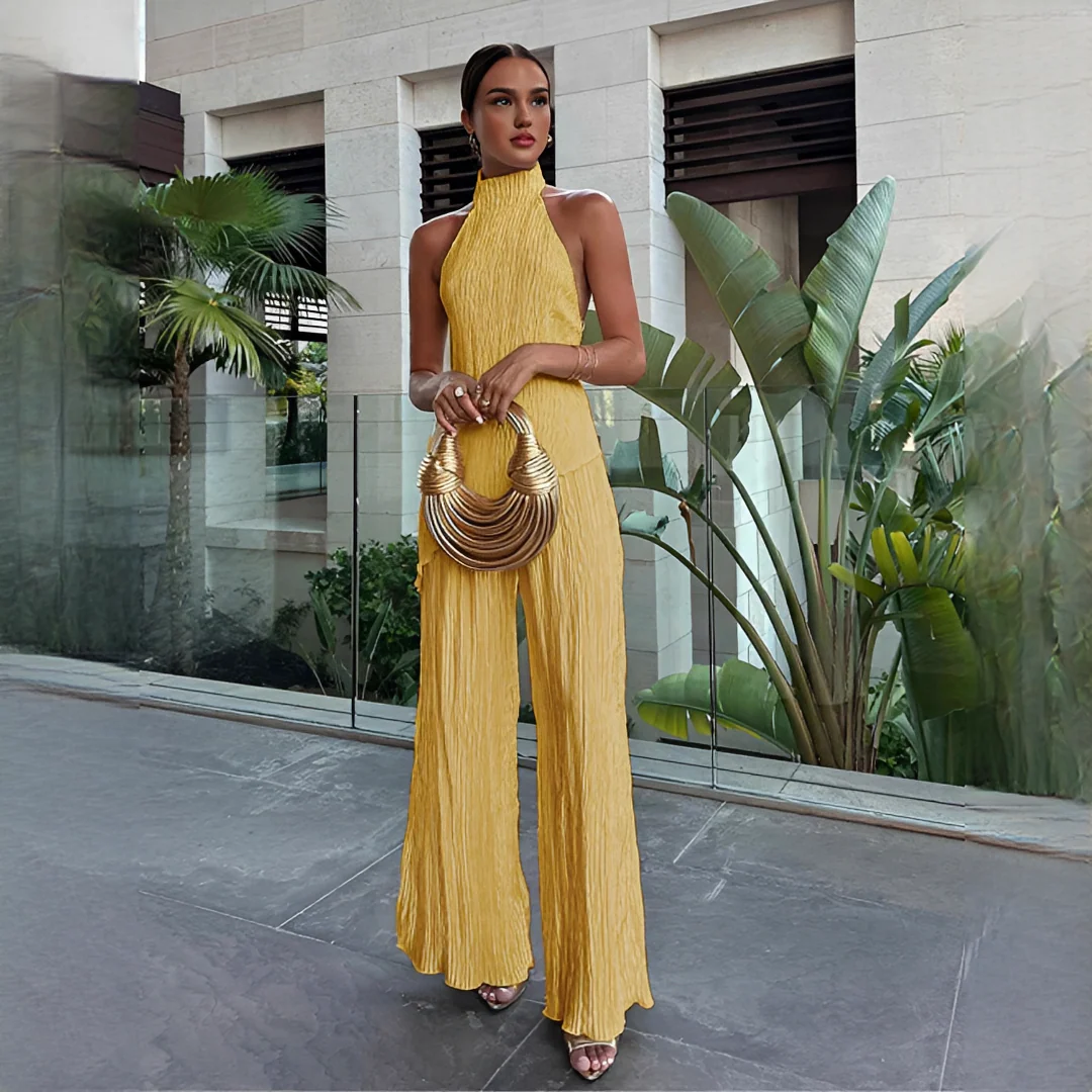 Elvissa - Ensemble élégant avec haut et pantalon large