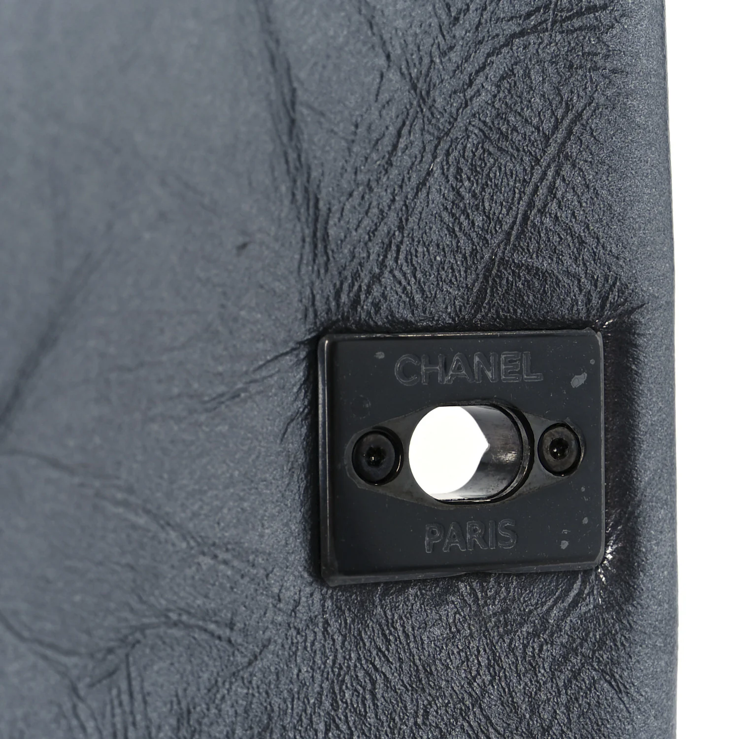 Metallic Aged Calfskin Quilted Mini Coco Handle Flap Charcoal