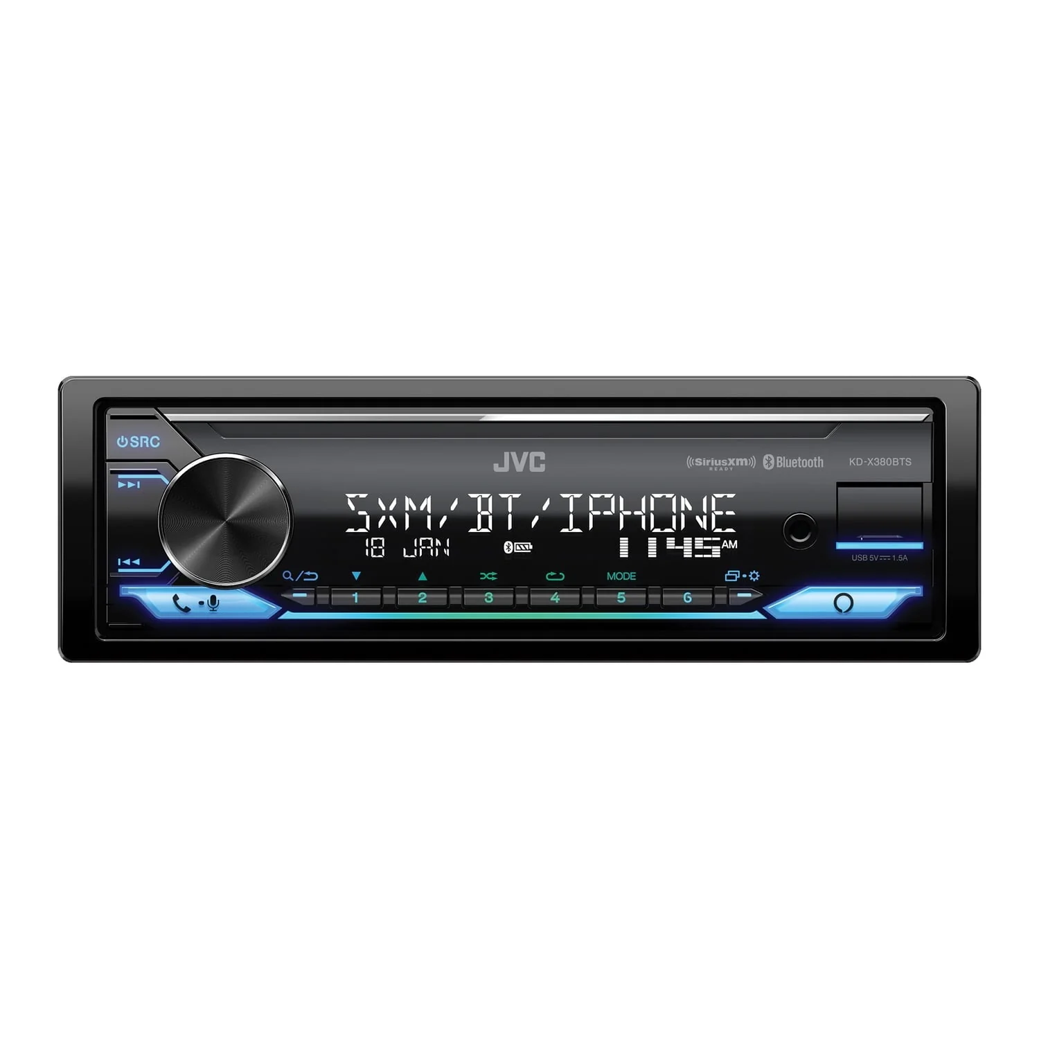 KD X380BTS KD X380BTS Car In Dash Unit, Single DIN Digital Media Receiver with Bluetooth, Alexa Built in, and SiriusXM Ready
