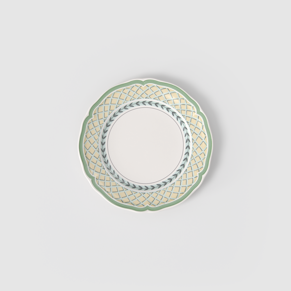 French Garden Salad/ Dessert Plate - Multi-colored, 8.2'', Premium Porcelain