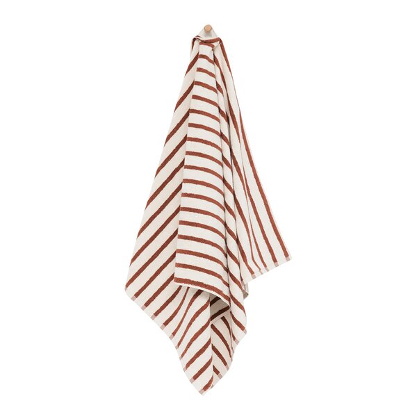 Everyday stripe håndkle 70x140 cm terracotta
