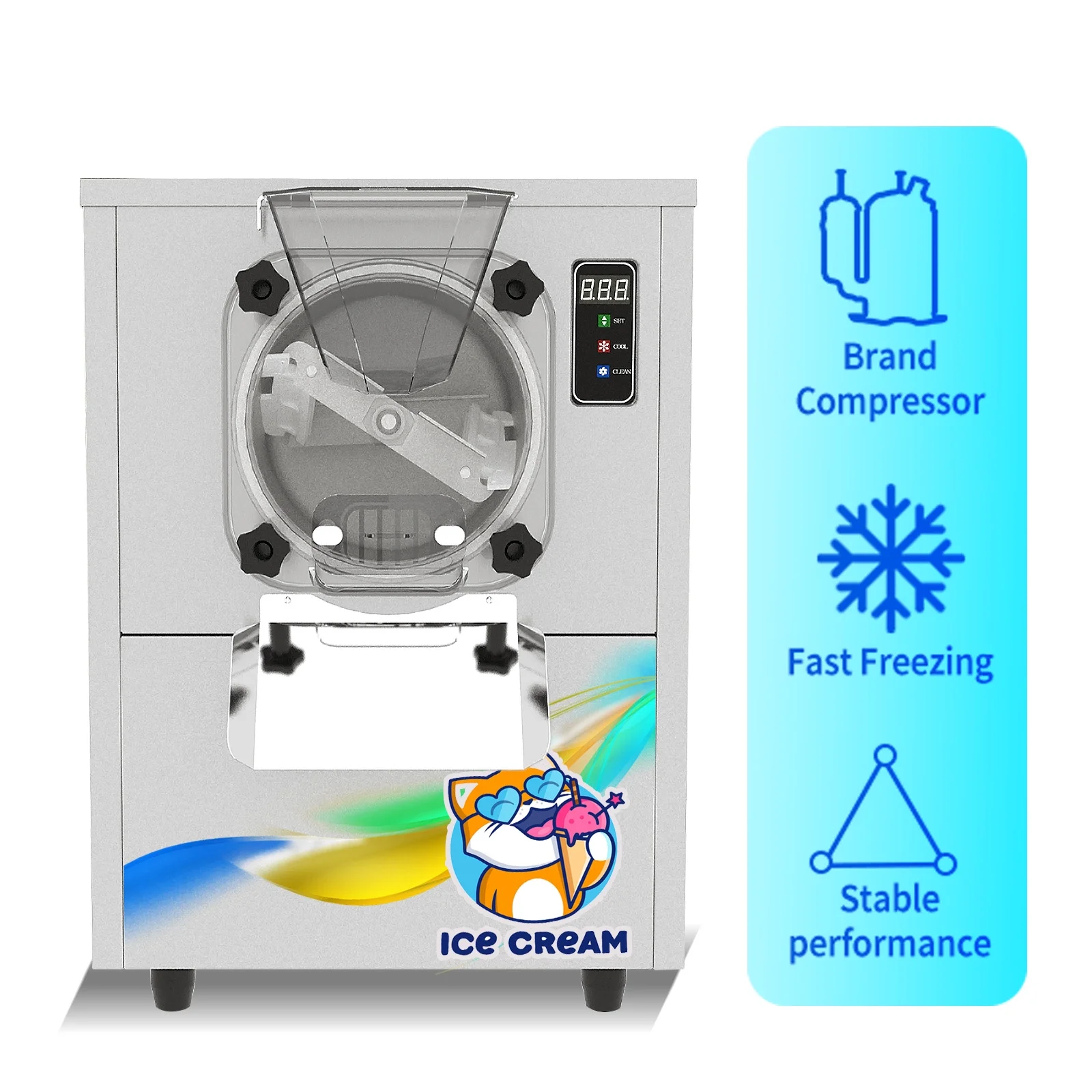 Commercial Countertop Gelato Italian Water Ice Hard Ice Cream Machine Cylinder:4.5L - Image 3
