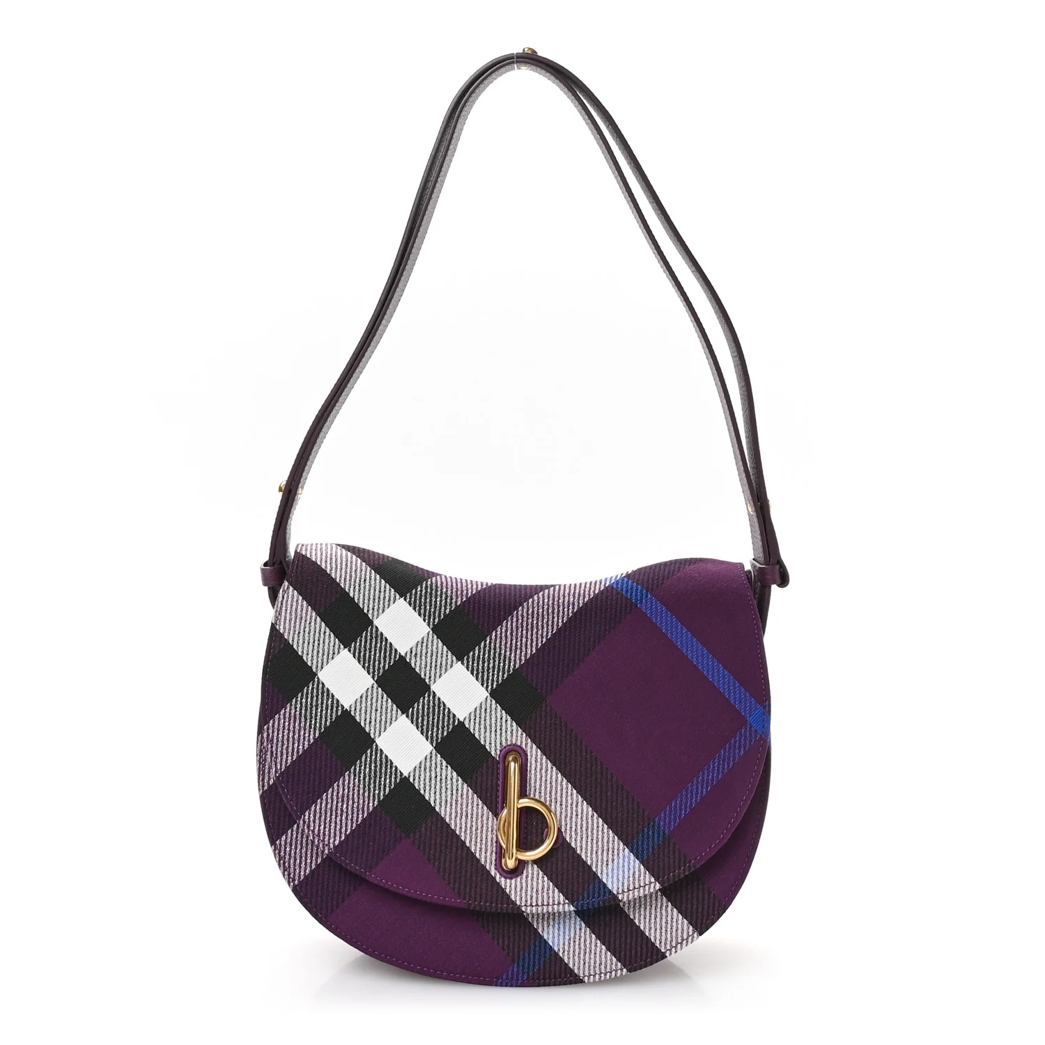 Jacquard Check Medium Rocking Horse Crossbody Pansy