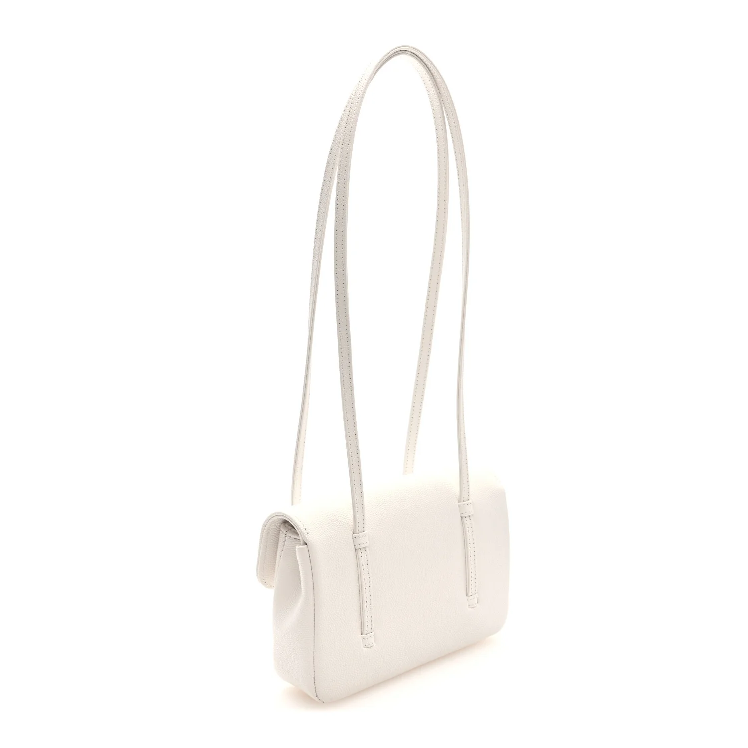 Shiny Caviar Mini Preppy Coco Shoulder Bag White