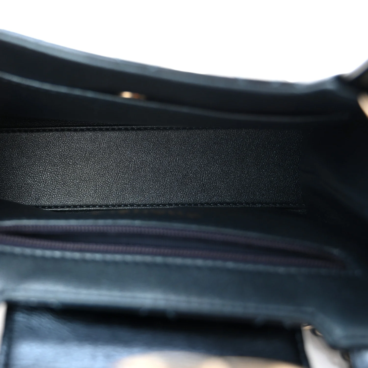 Metallic Aged Calfskin Quilted Nano Kelly Shopper Navy