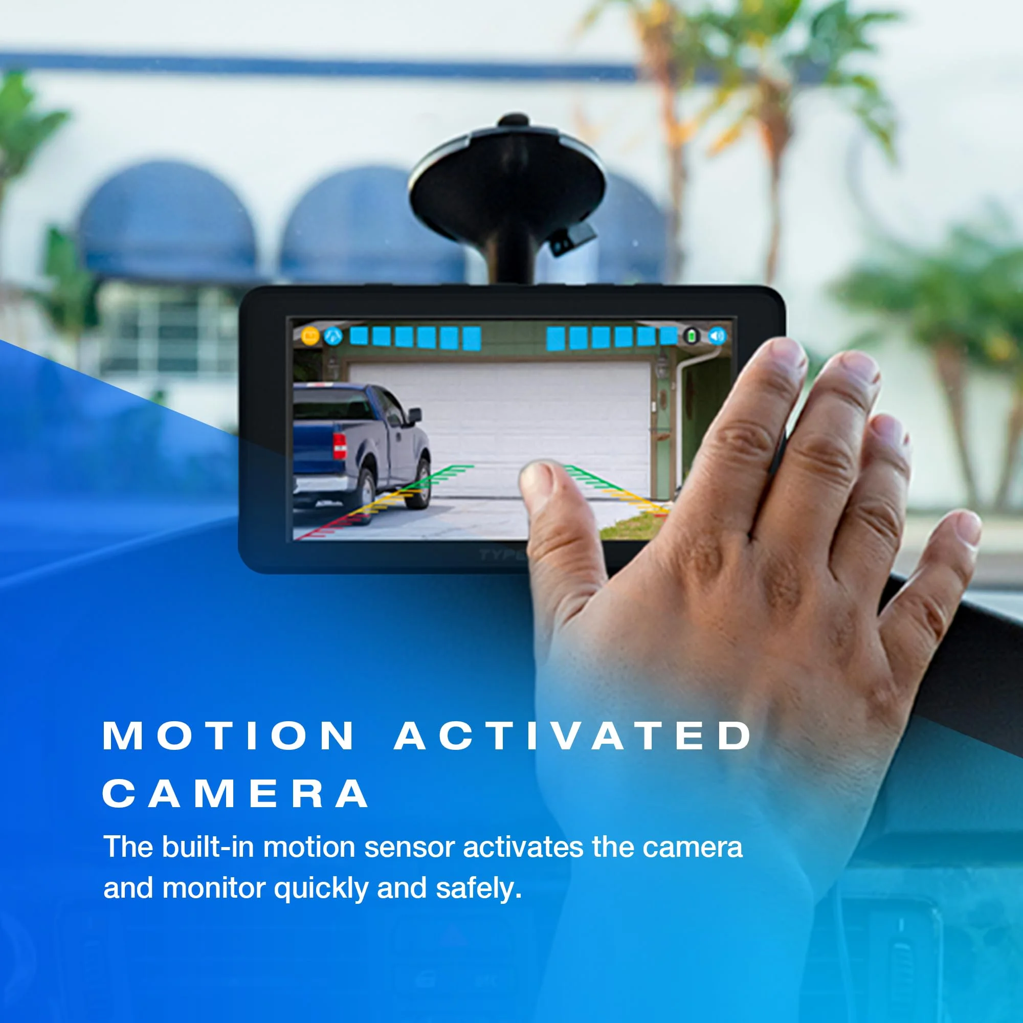 Solar Powered Wireless Backup Camera with Backup Proximity Sensor License plate frame design, 3 min installation, universally compatible 6�� HD dashboard monitor with motion sensor activation Image 5