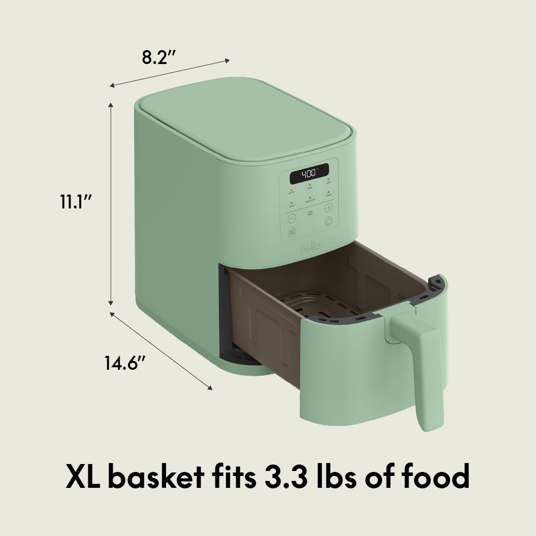 Bella Fits-anywhere™ Slim 4qt Air Fryer, 4qt Non-Toxic Coating, Seaglass