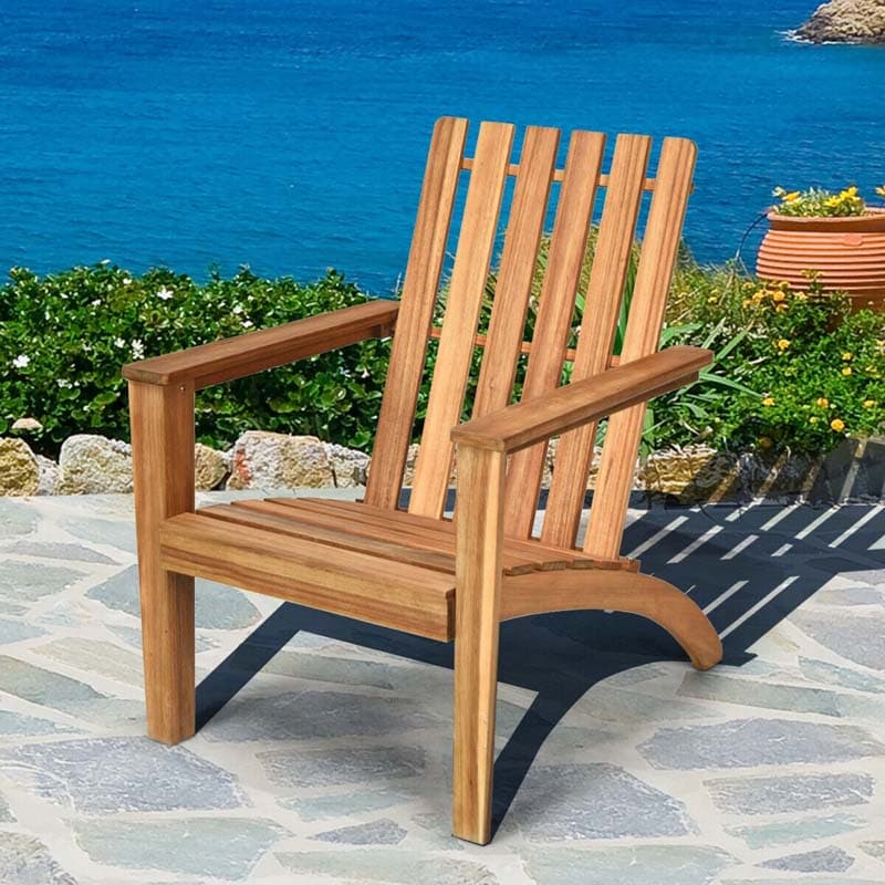Chaise longue Adirondack en bois d'acacia pour terrasse extérieure
