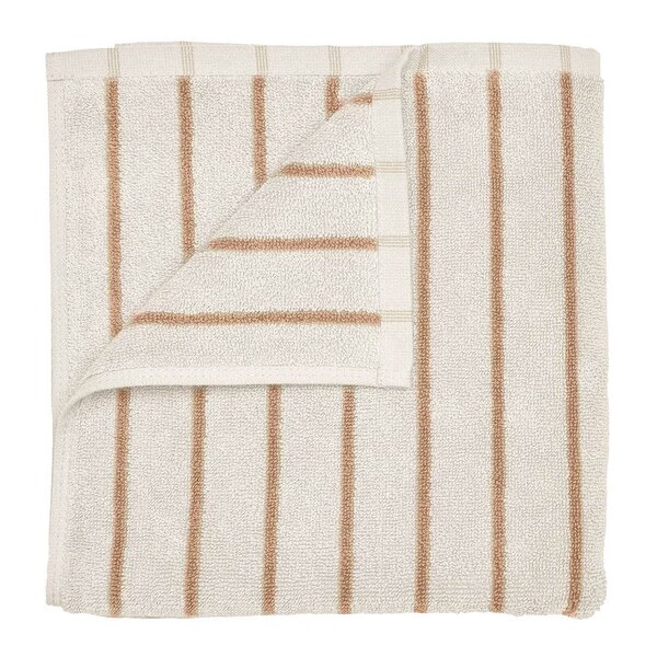 Arto badehåndkle 140x70 cm beige/orange tynne striper