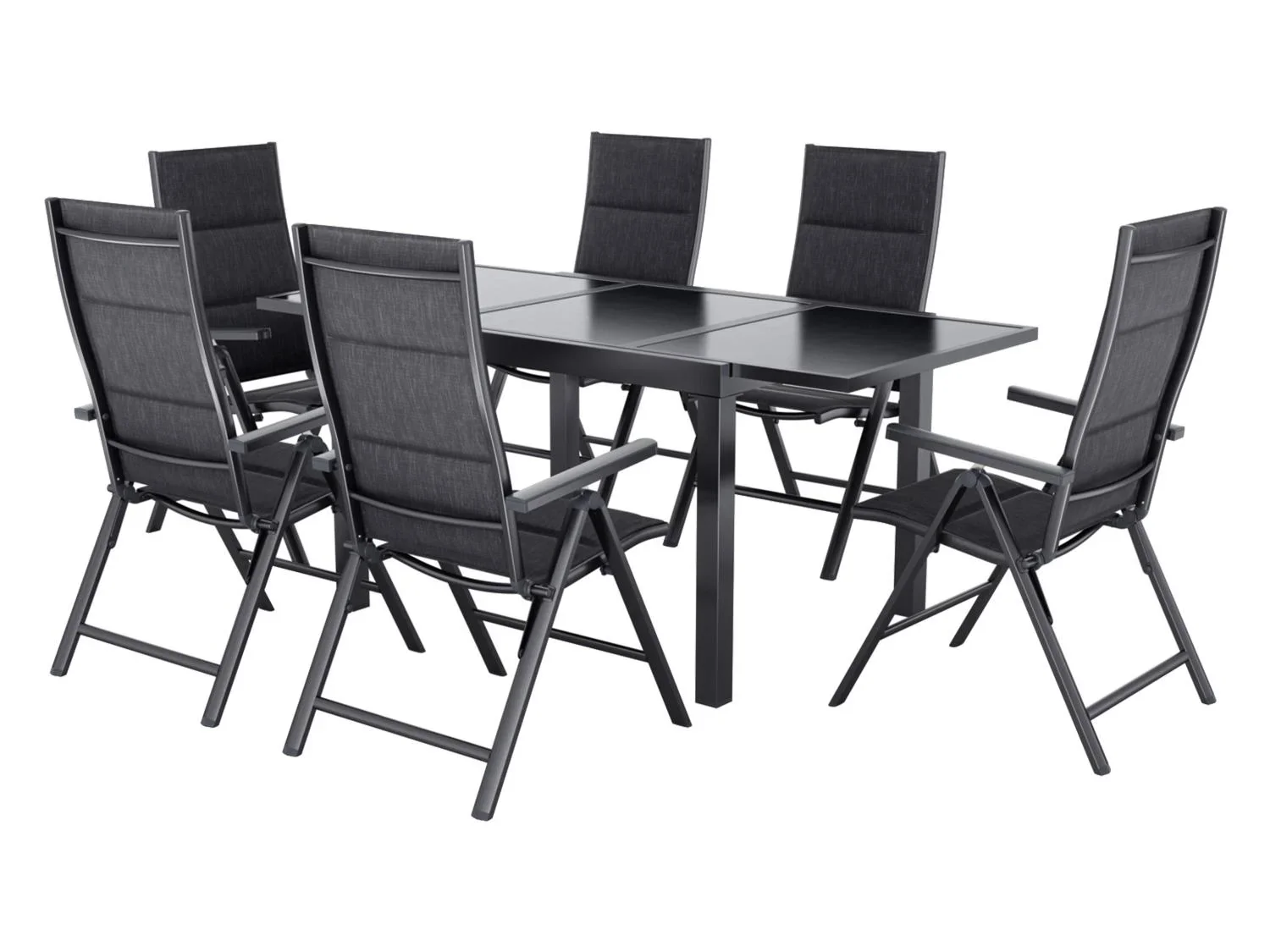 LIVARNO home Table de jardin Houston + Lot de 6 fauteuils Toronto