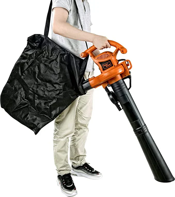 SuperHandy Electric Leaf Blower: 3-in-1 Vacuum, Mulcher & Debris Duster, 120V 12-Amp Corded, 220MPH Max, 2 Stage Variable Speed, Lightweight for Yards, Lawns & Gardens