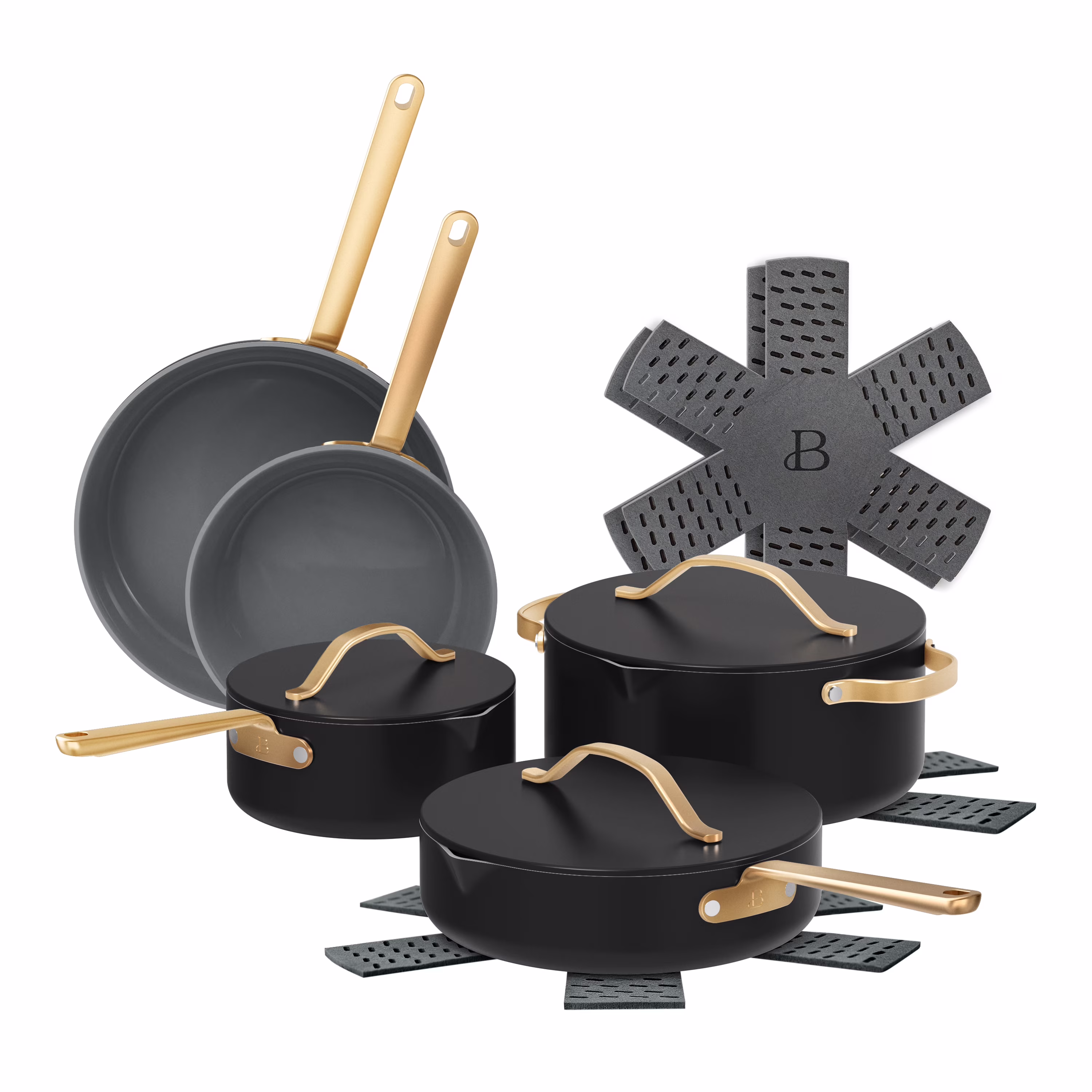 12pc Ceramic Non-Stick Cookware Set with Strainer Lids, White Icing by (White Icing) - Image 3