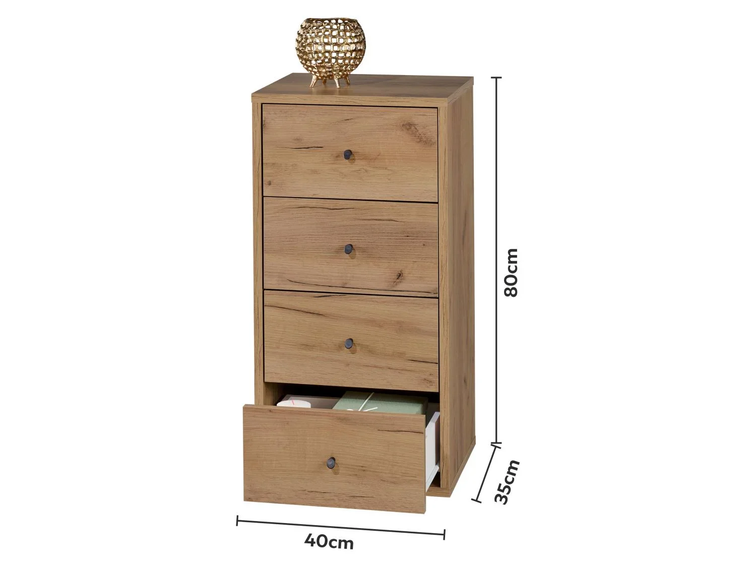 LIVARNO Commode Verona, 40 x 80 x 35 cm, imitation chne