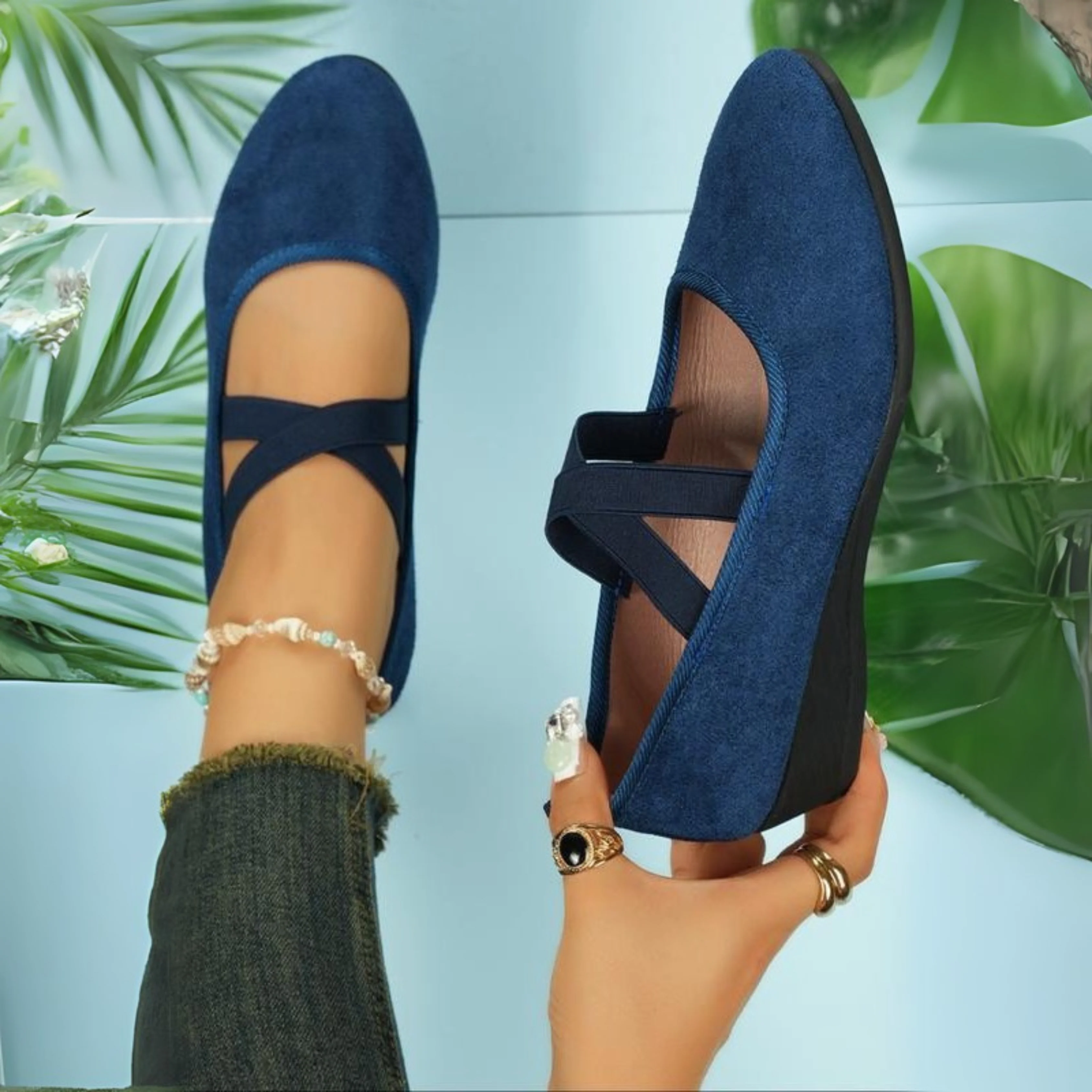 Ballerines À Talons Compensés Fermées