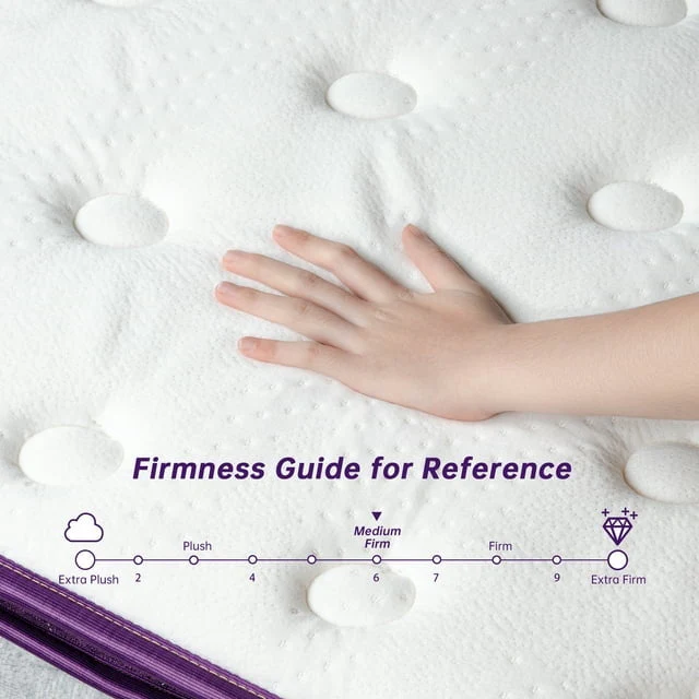 Twin Size Mattress, 10 inch 5 Zone Pocket Innersprings Pillow Top Mattress, Fiberglass Free with CertiPUR US Certified Memory Foam, Plush Yet Supportive Image 4