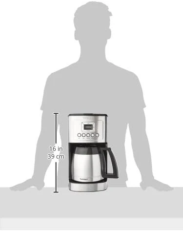 Cafetière Cuisinart 12 tasses, cafetière programmable PerfecTemp avec verseuse isotherme, réglage de 1 à 4 tasses, contrôle de l'intensité du café et fonction pause, acier inoxydable, DCC-3400NAS, argent