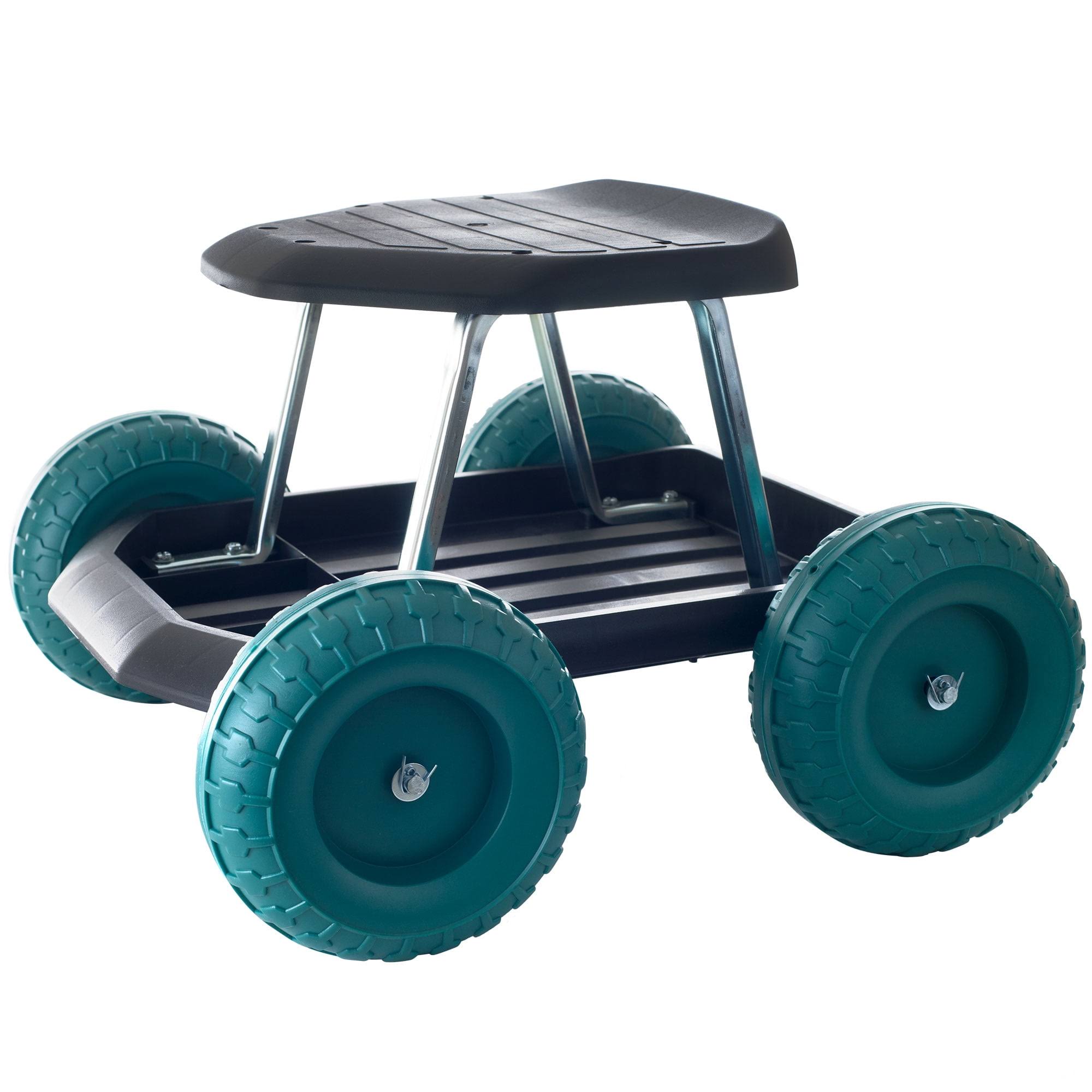 Pure Garden Rolling Garden Work Scooter w/ Tool Tray