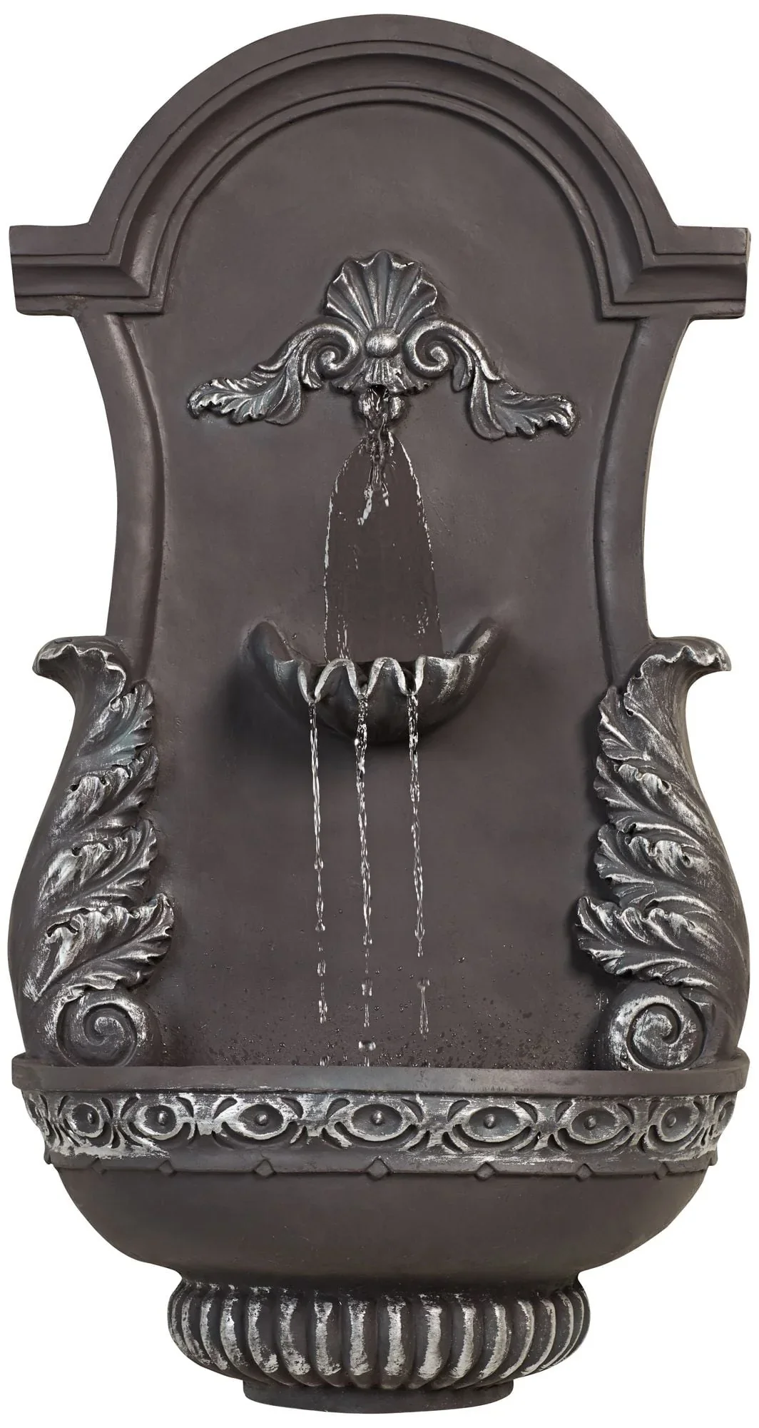 John Timberland Tivoli Grey Ornate Rustic Outdoor 2 Tier Outdoor Wall Water Fountain 33 for Yard Backyard Garden Patio Home Deck Porch House Exterior