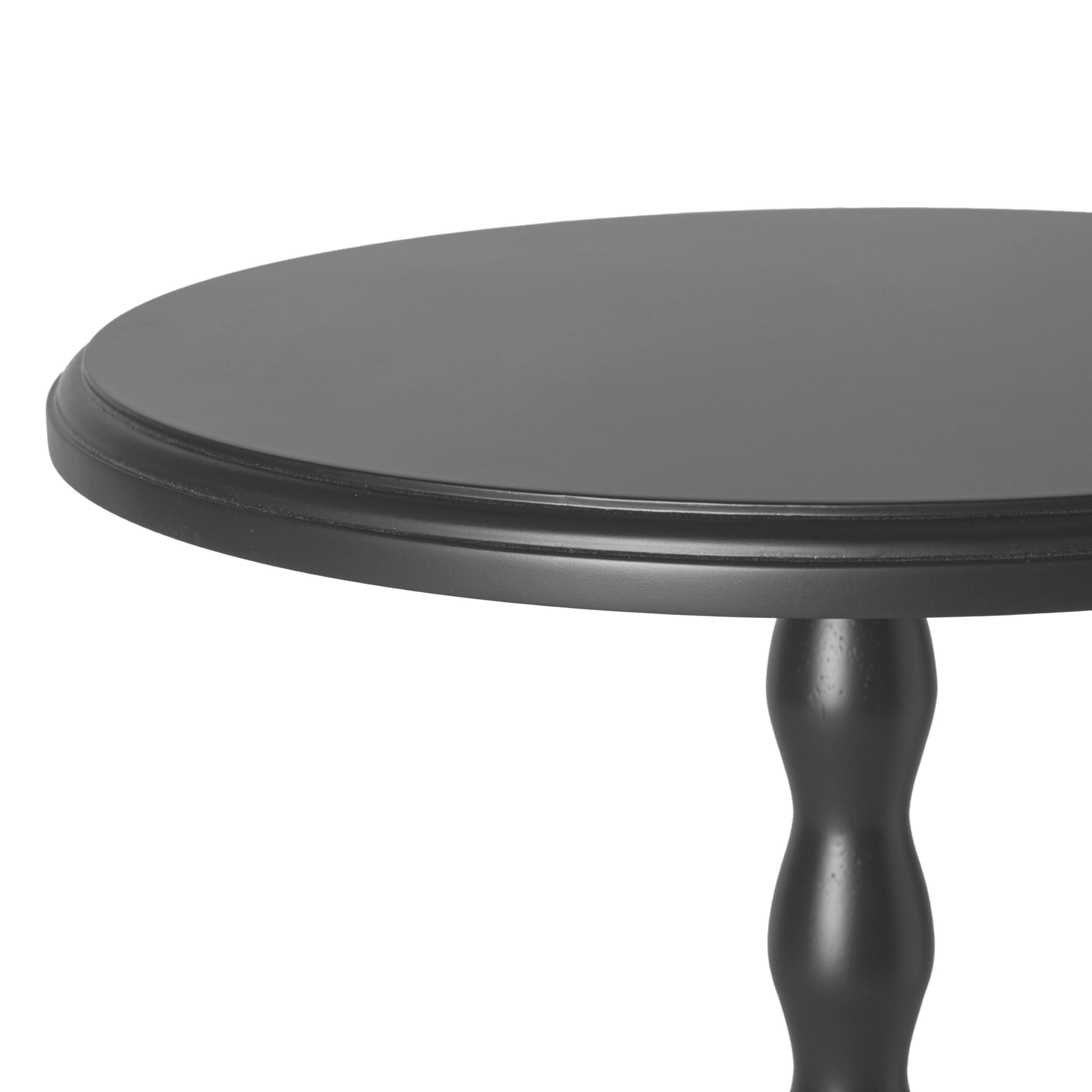 Orla Bobbin Pedestal Side Table Black