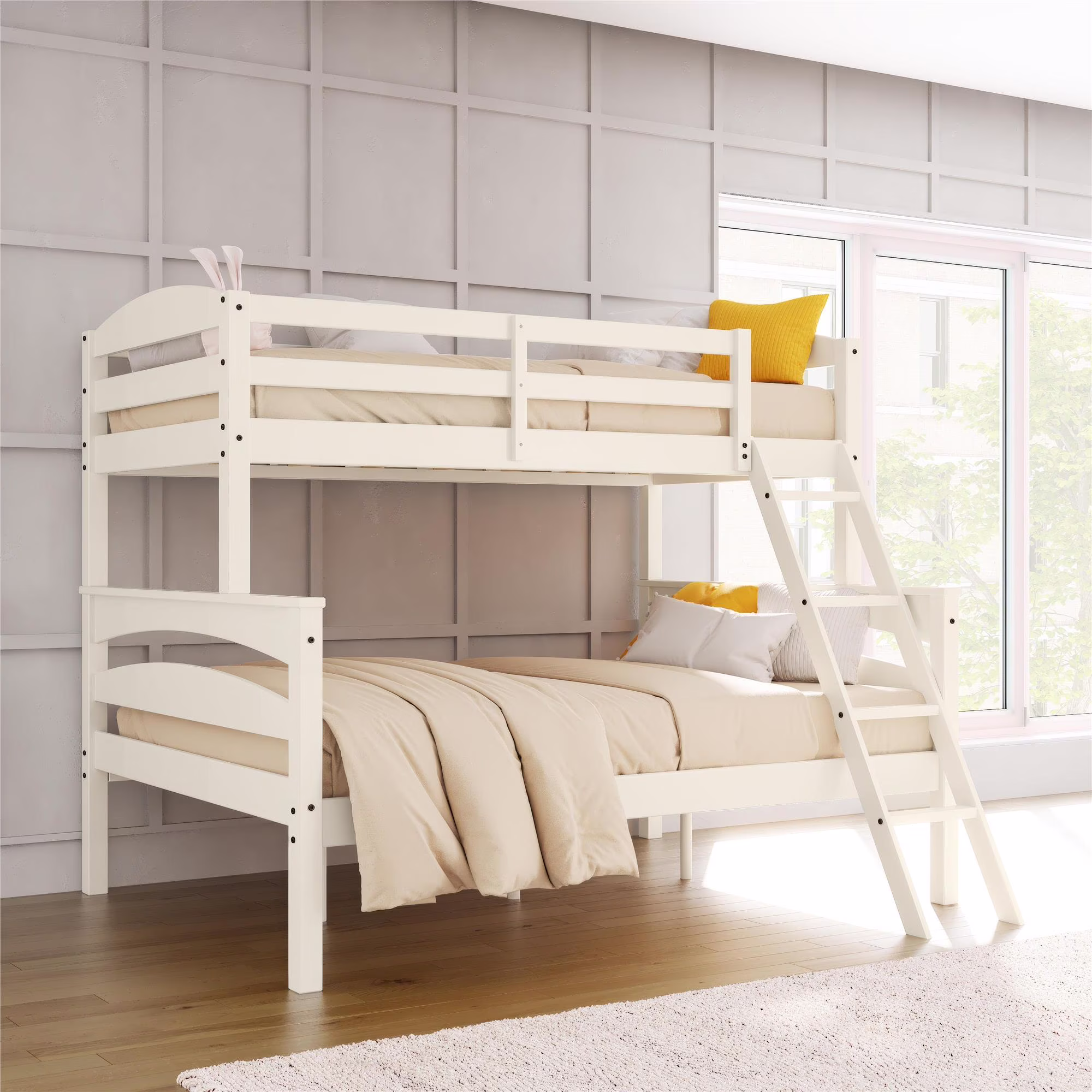 Better Homes & Gardens Leighton Kids' Convertible Twin-Over-Full Bunk Bed, Gray