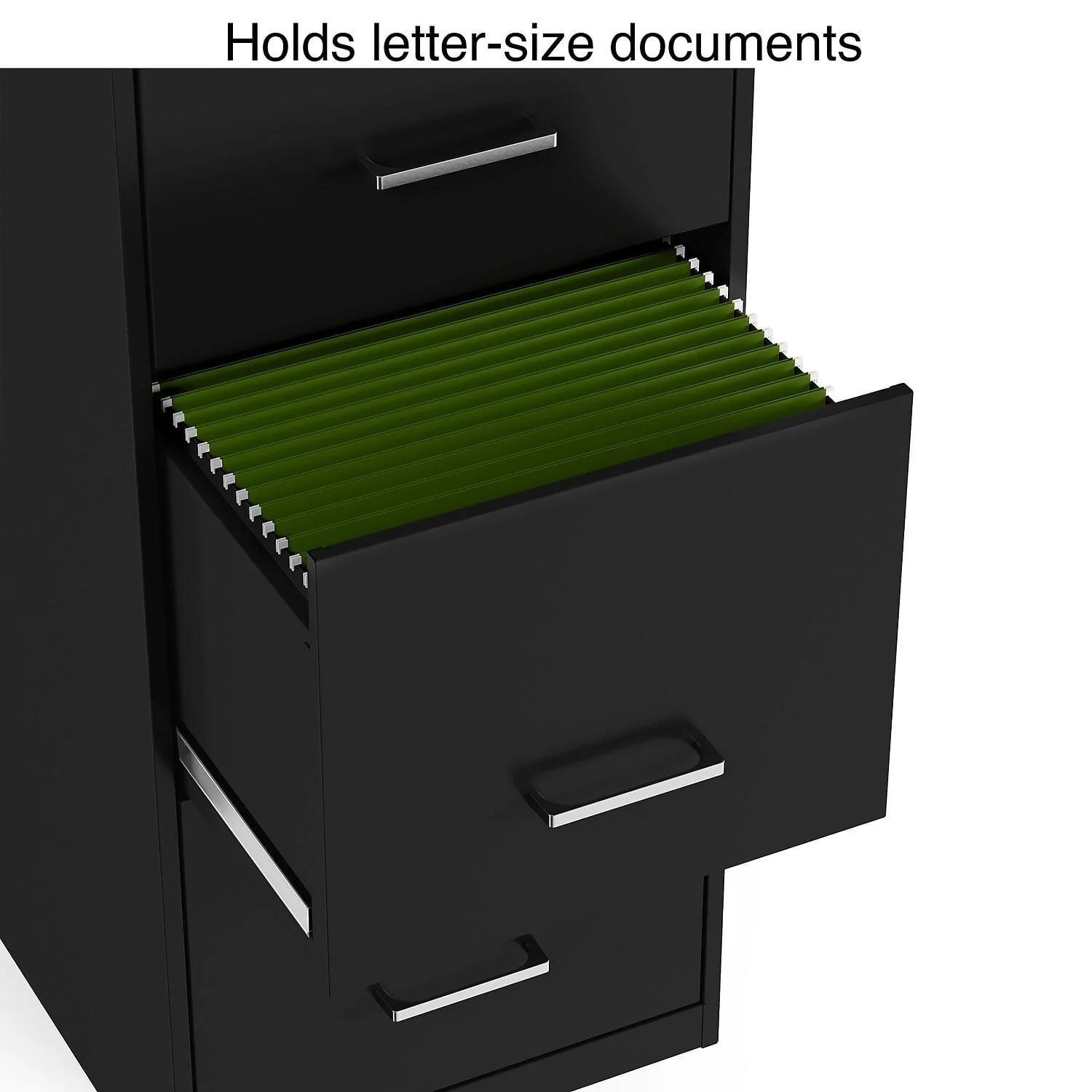 Staples 4 - Drawer Vertical File Cabinet Locking Letter Black 18