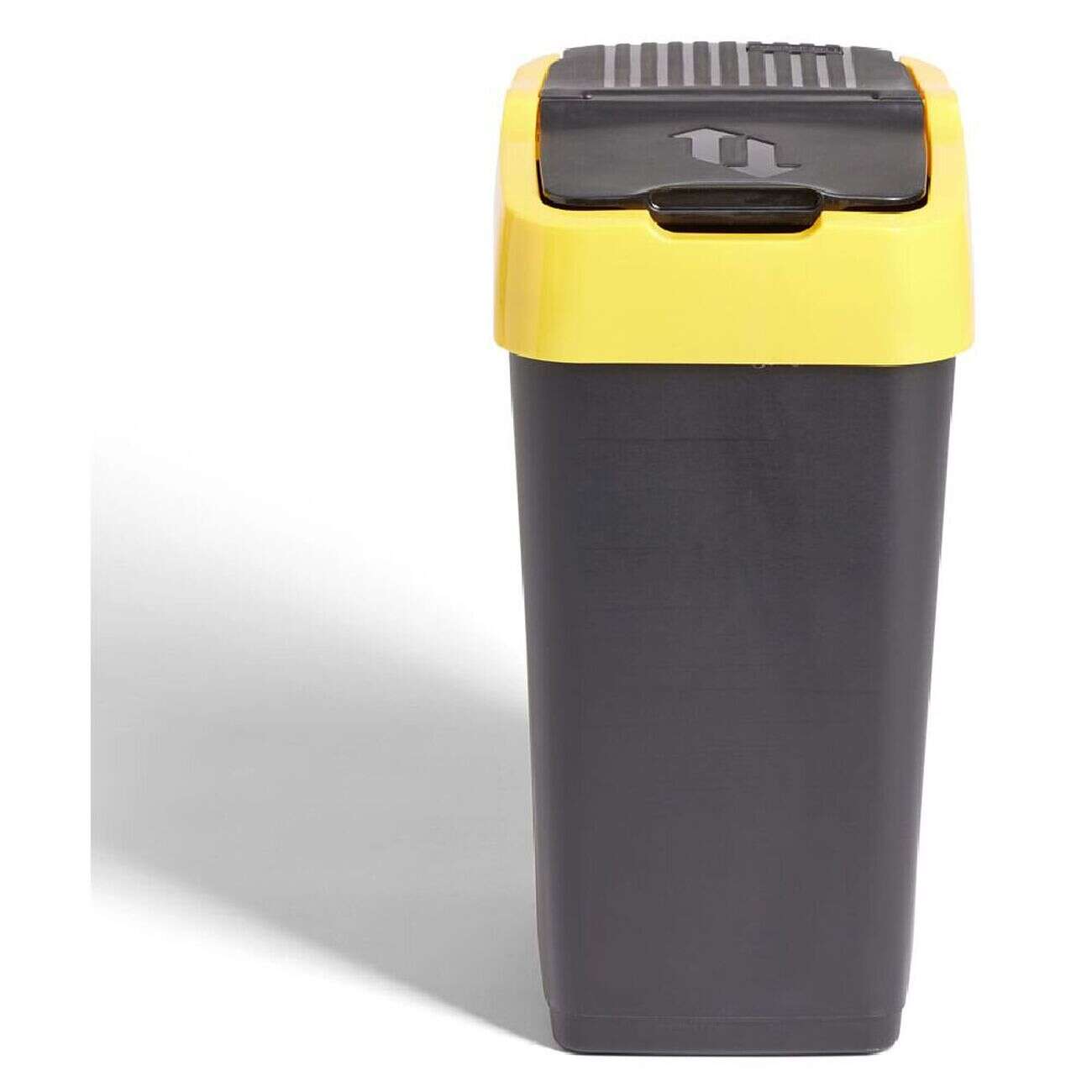 Poubelle de tri pour plastique 18L plastique jaune et noir