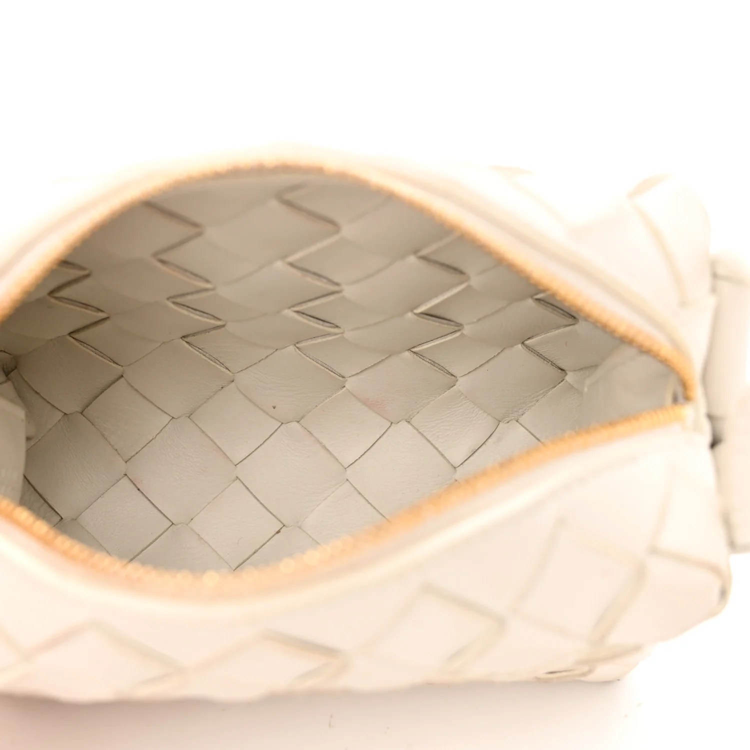 Nappa Intrecciato Candy Loop Camera Bag White