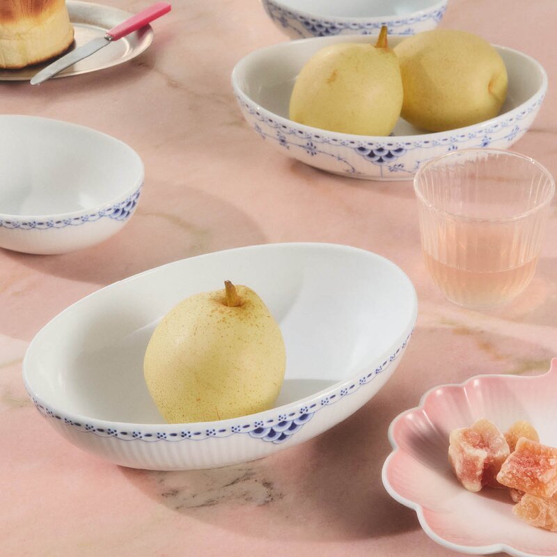 Princess oval skål 75 cl blå/hvit