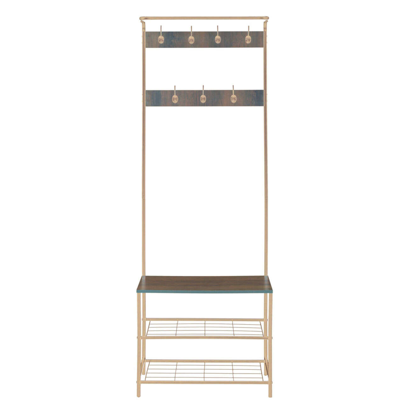 Vestiaire 3en1 avec patères et étagères métal 60x30xH170cm (2 modèles)