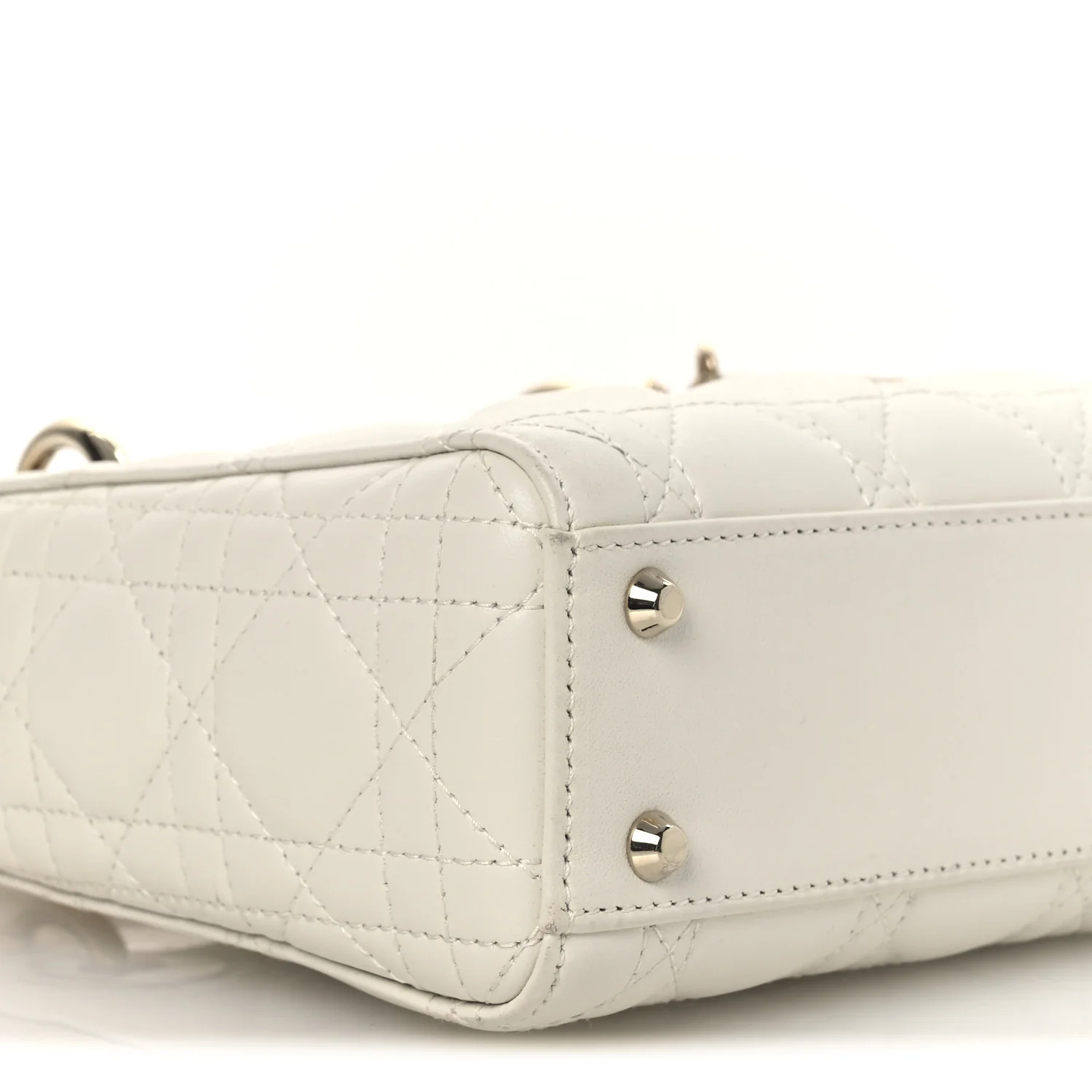 Lambskin Cannage Mini Lady Dior White