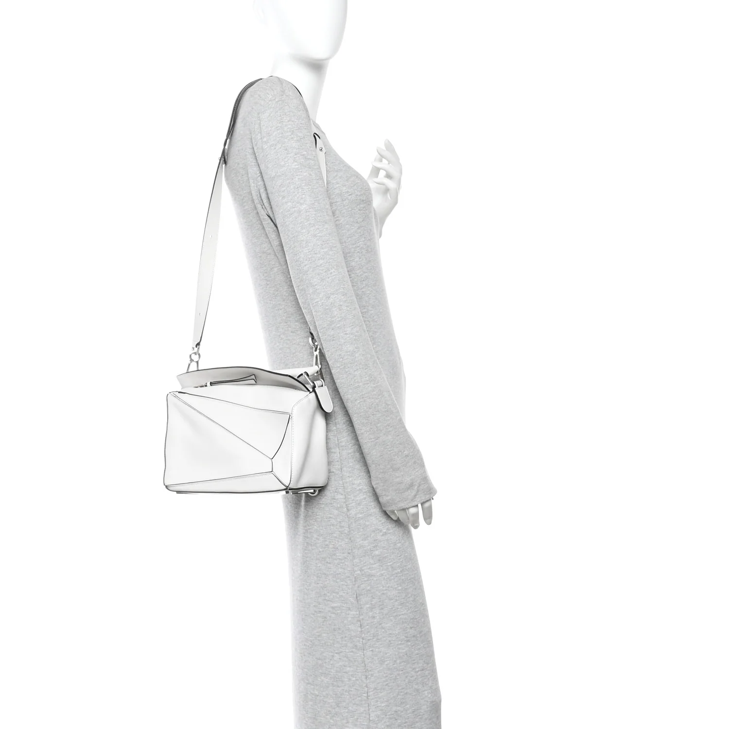 Calfskin Small Puzzle Bag White