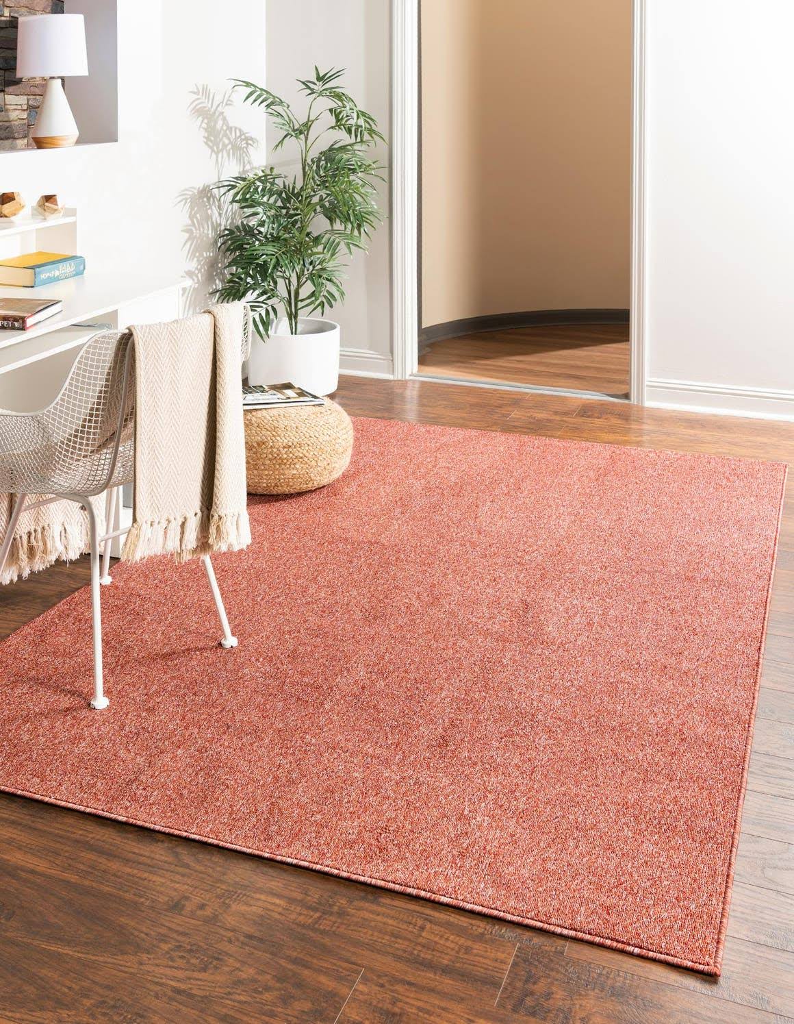 Everyday Solid 9x12 Orange Large Area Rug