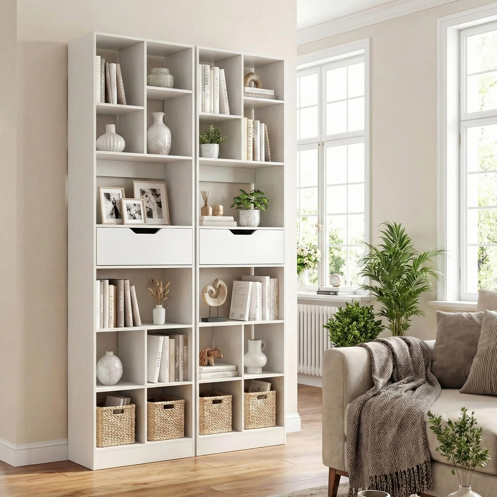 Tangkula 71” Tall Open Bookcase with Drawer(1/2)