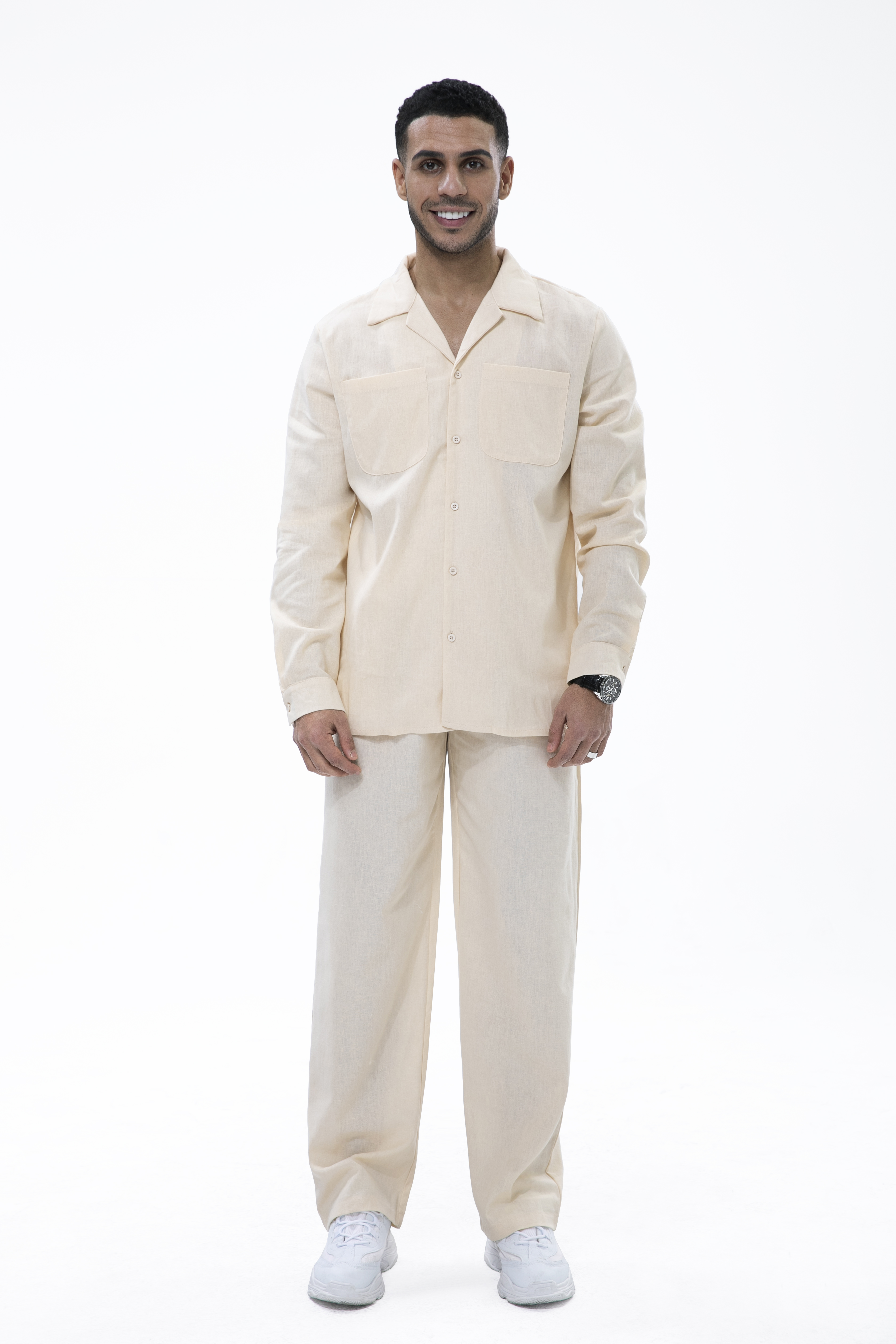 Ensemble de marche 2 pièces en coton et lin pour homme Suitmens