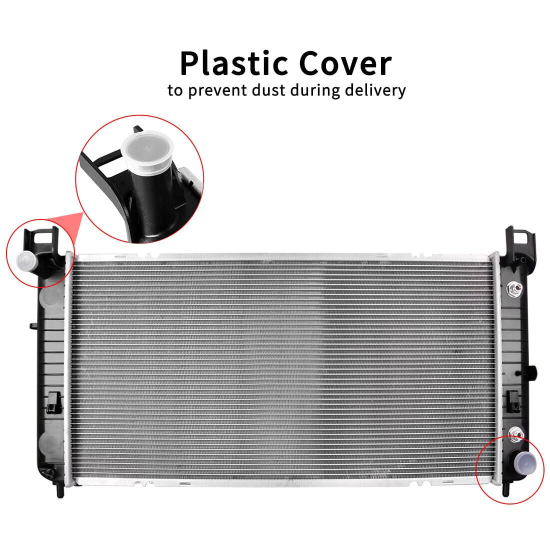 34" Radiator for Chevy Silverado Suburban Tahoe Cadillac Avalanche Escalade GMC Yukon Sierra 4.8 5.3L 6.0L Fits select: 2008-2009 Chevrolet Silverado K1500 - Image 3
