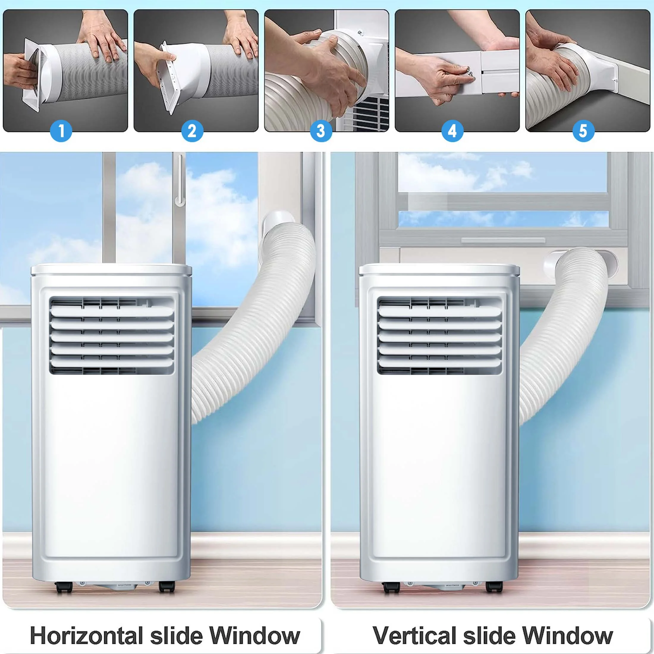 Portable Air Conditioner, 8,000 BTU Ashrae, 4-in-1 Quiet AC with Dehumidifier, Fan, Sleep Mode Washable Filter for Rooms up to 350 Sq. Ft(8000) - Image 8