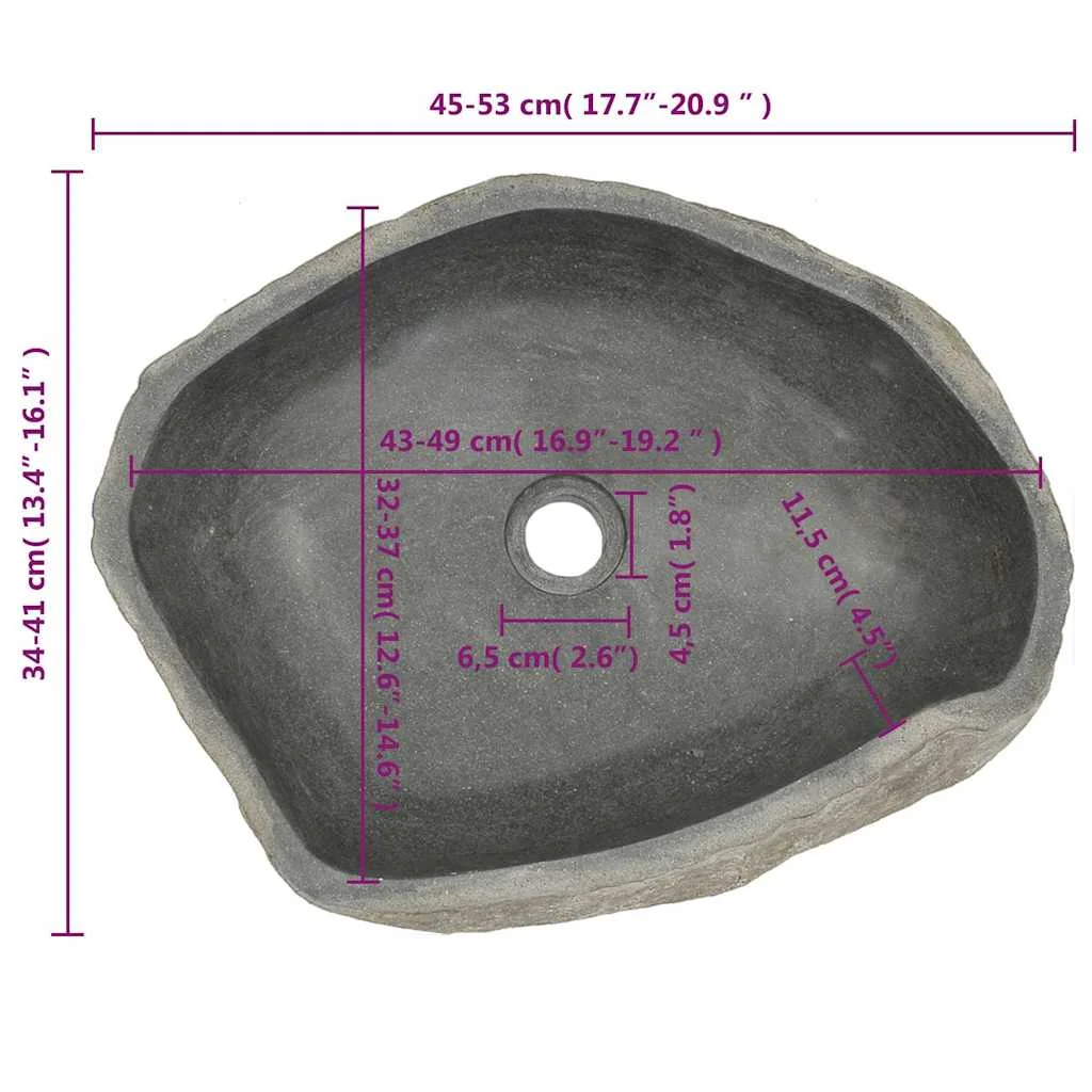 Bathroom Basin, Vessel Sink, Easy Assembly, (17.7"-20.9")x(13.4"-16.1")x4.5" River Stone(18.1"-20.5") - Image 7