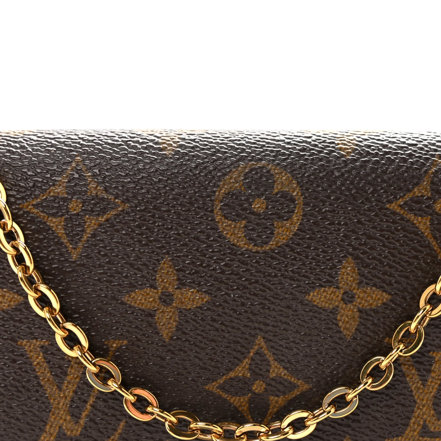 Monogram Pochette Felicie Chain Wallet Fuchsia