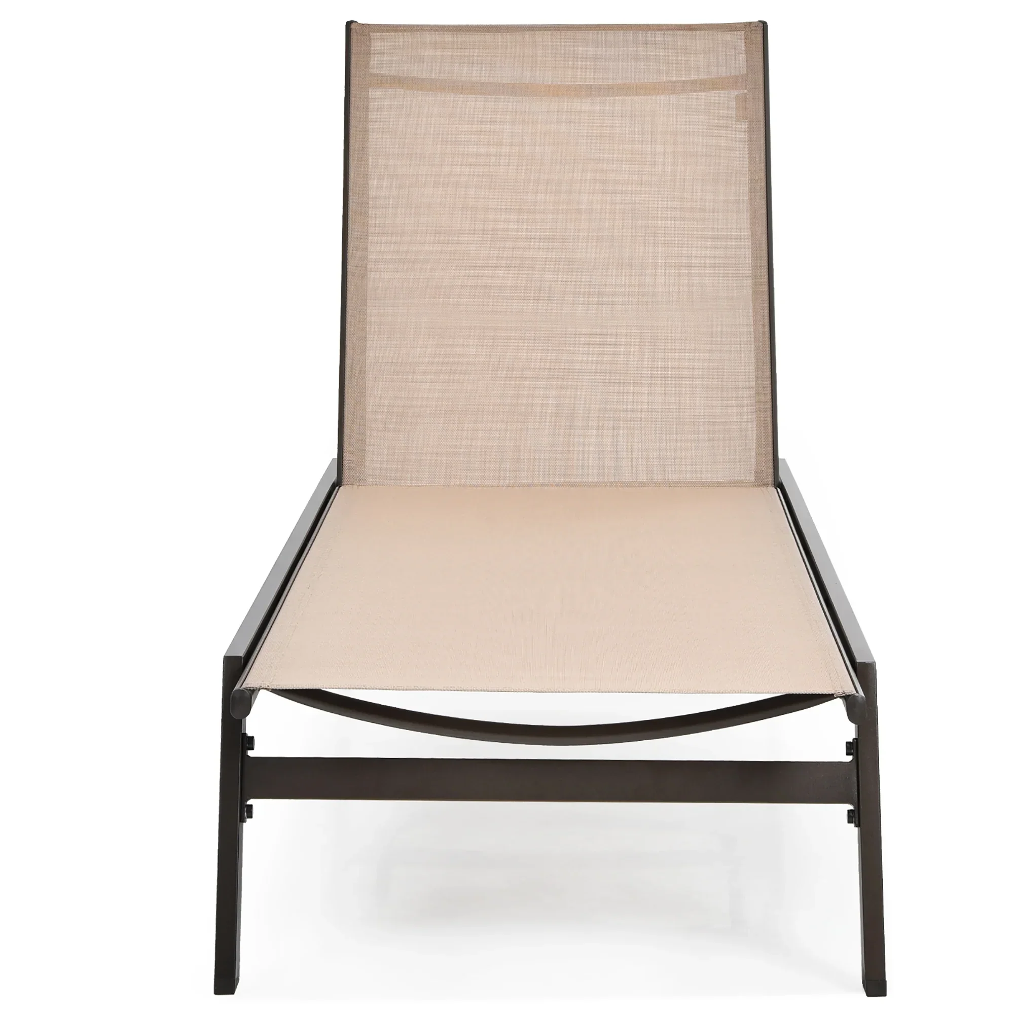 Costway  Patio Lounge Chair Chaise Recliner Back Adjustable Garden Deck Brown