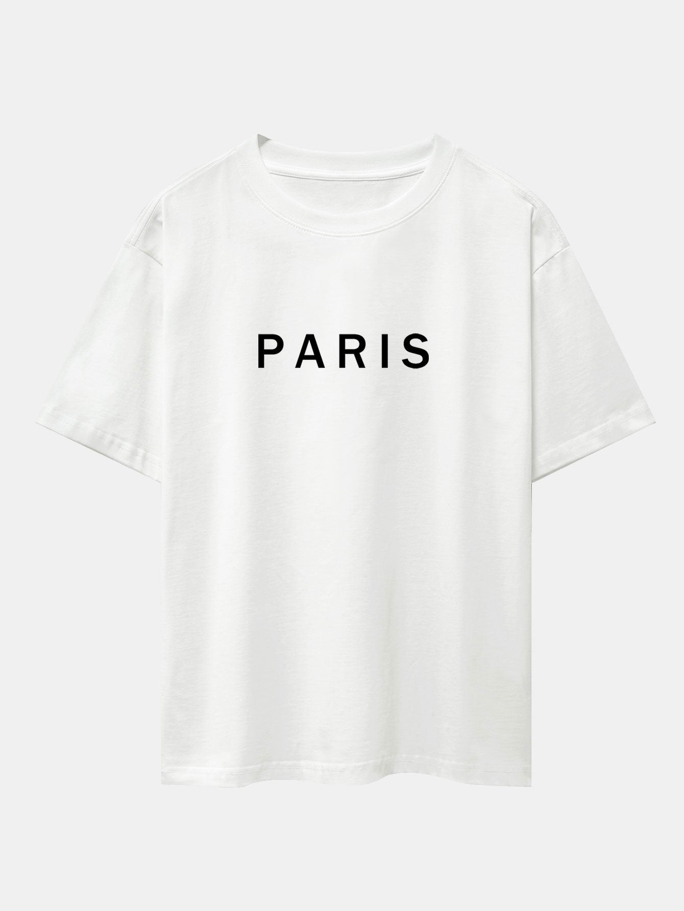 T-shirt oversize à imprimé Paris et épaules tombantes