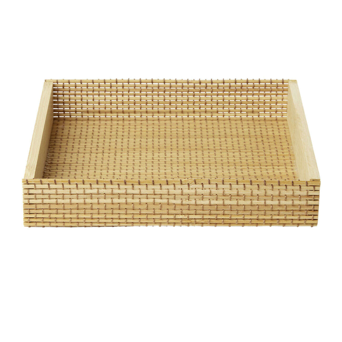 Boîte de rangement en bambou 17x17xH3cm