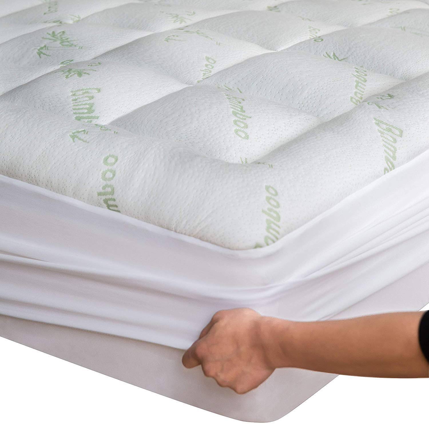 Niagara Sleep Solution Viscose Made from Bamboo Full Mattress Topper - Thick Cooling Breathable Pillow Top Mattress Pad for Back Pain Relief - Deep