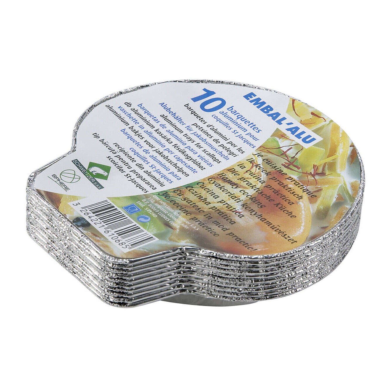 Barquettes coquilles St Jacques aluminium x10