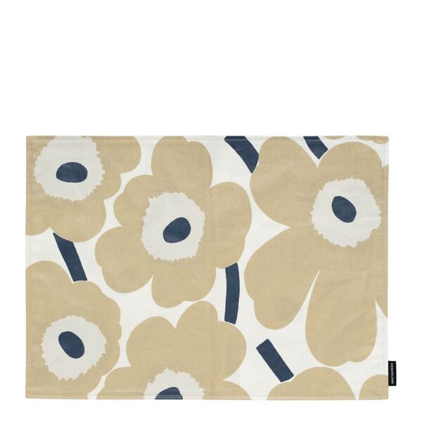 Pieni Unikko bordbrikke 31x42 cm hvit/beige/blå