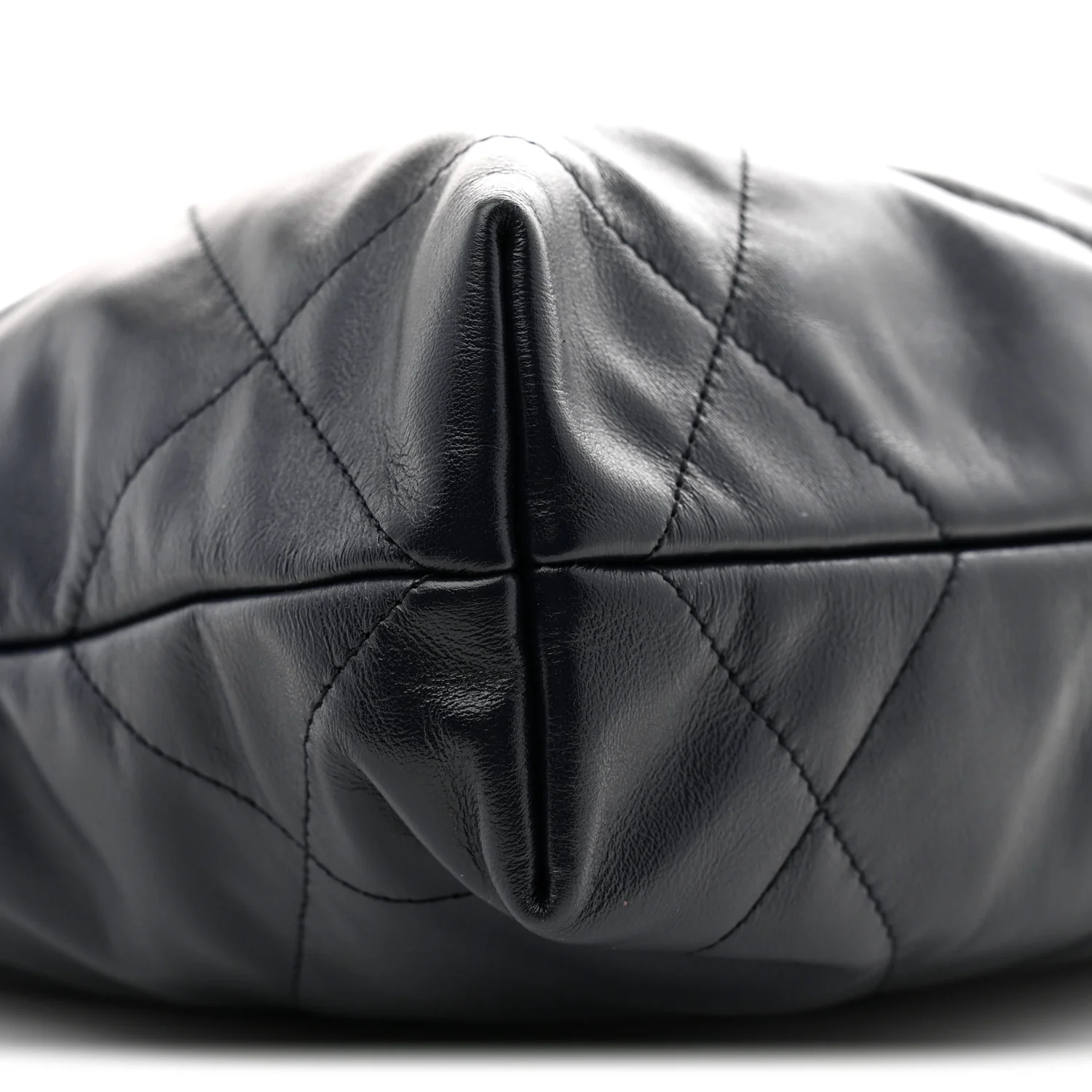 Shiny Calfskin Quilted Small Chanel 22 Navy