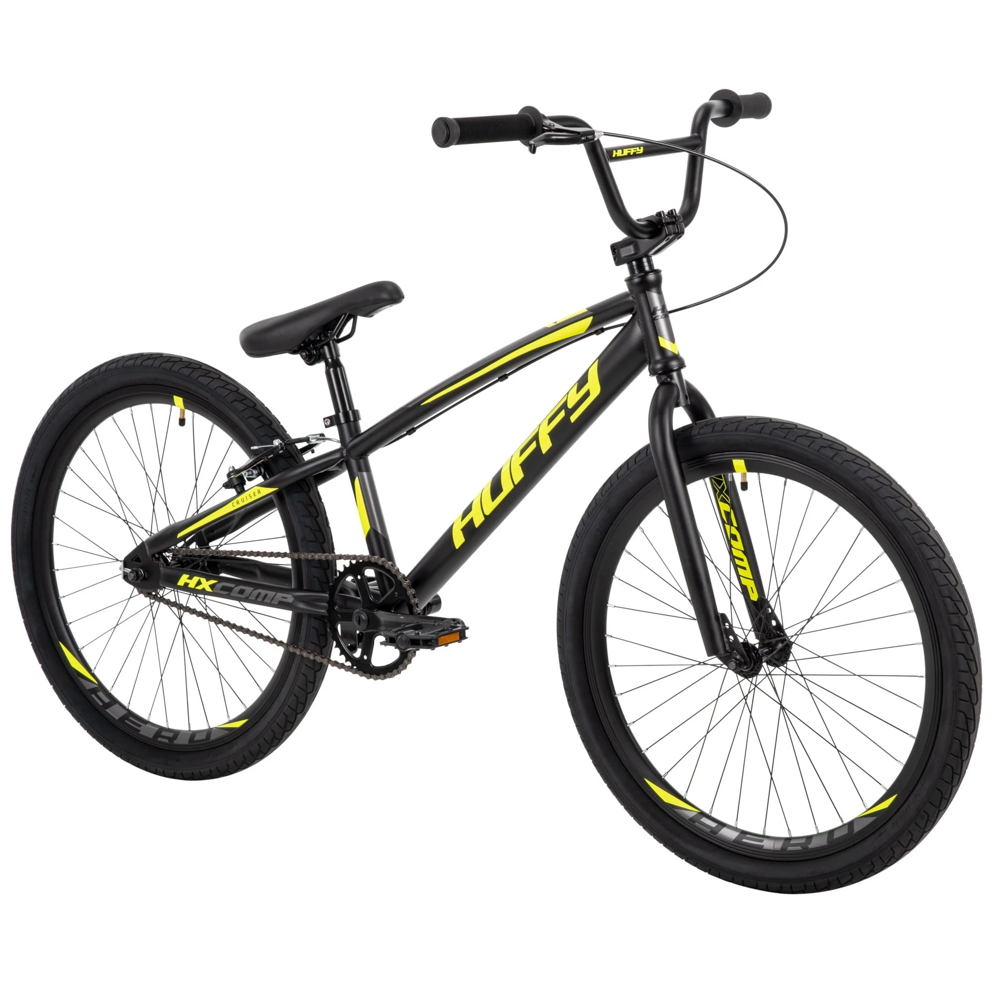 HX Cruiser 24 inch BMX Bike for Boys, Black/Yellow Image 4