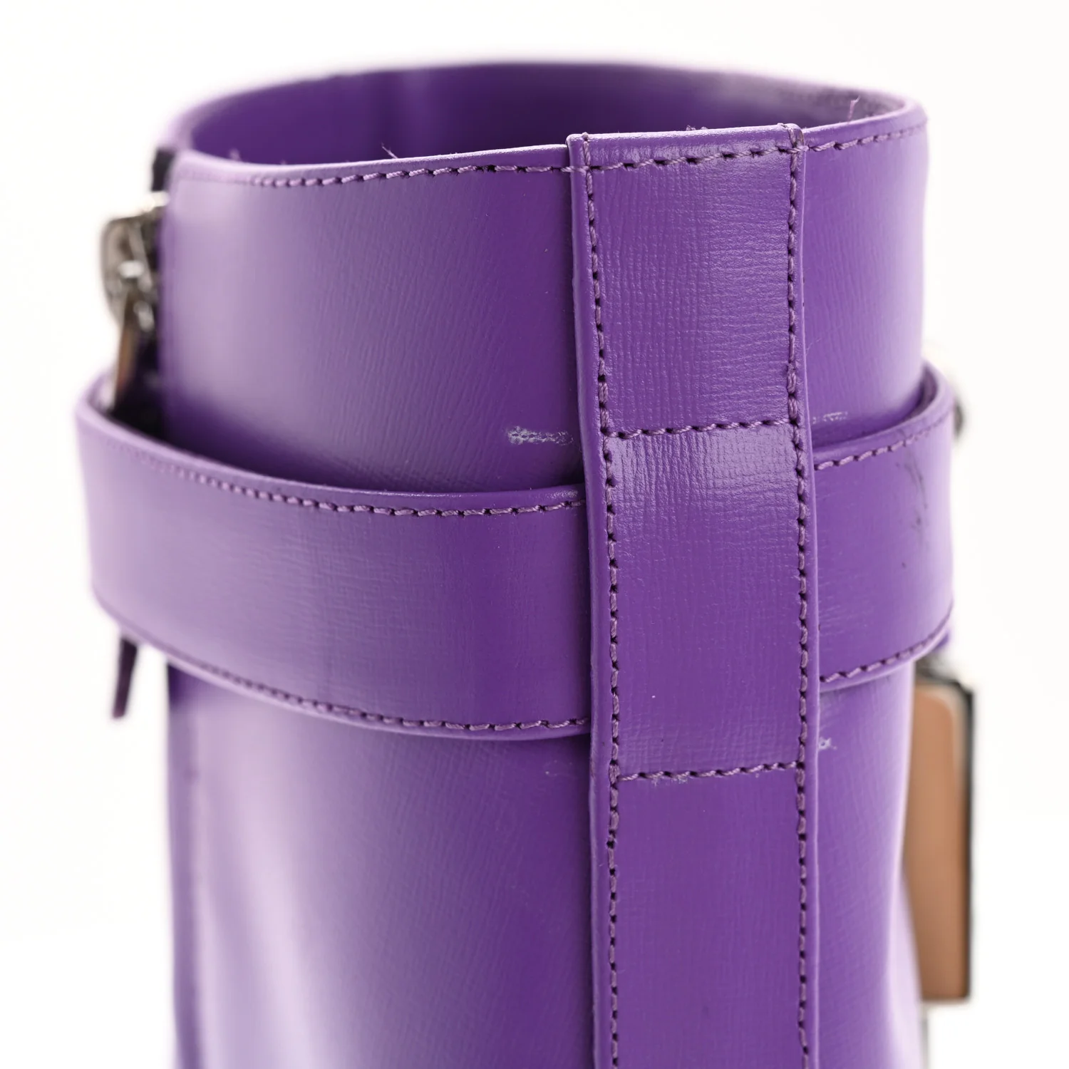 Calfskin Shark Lock Ankle Boots 39 Ultraviolet