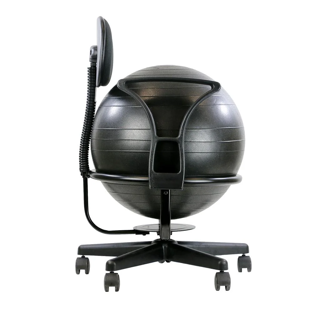 CanDo Metal Ball Chair Inflatable Ergonomic Active Seating Exercise Ball Chair With Air Pump for Home, Office, and Classroom