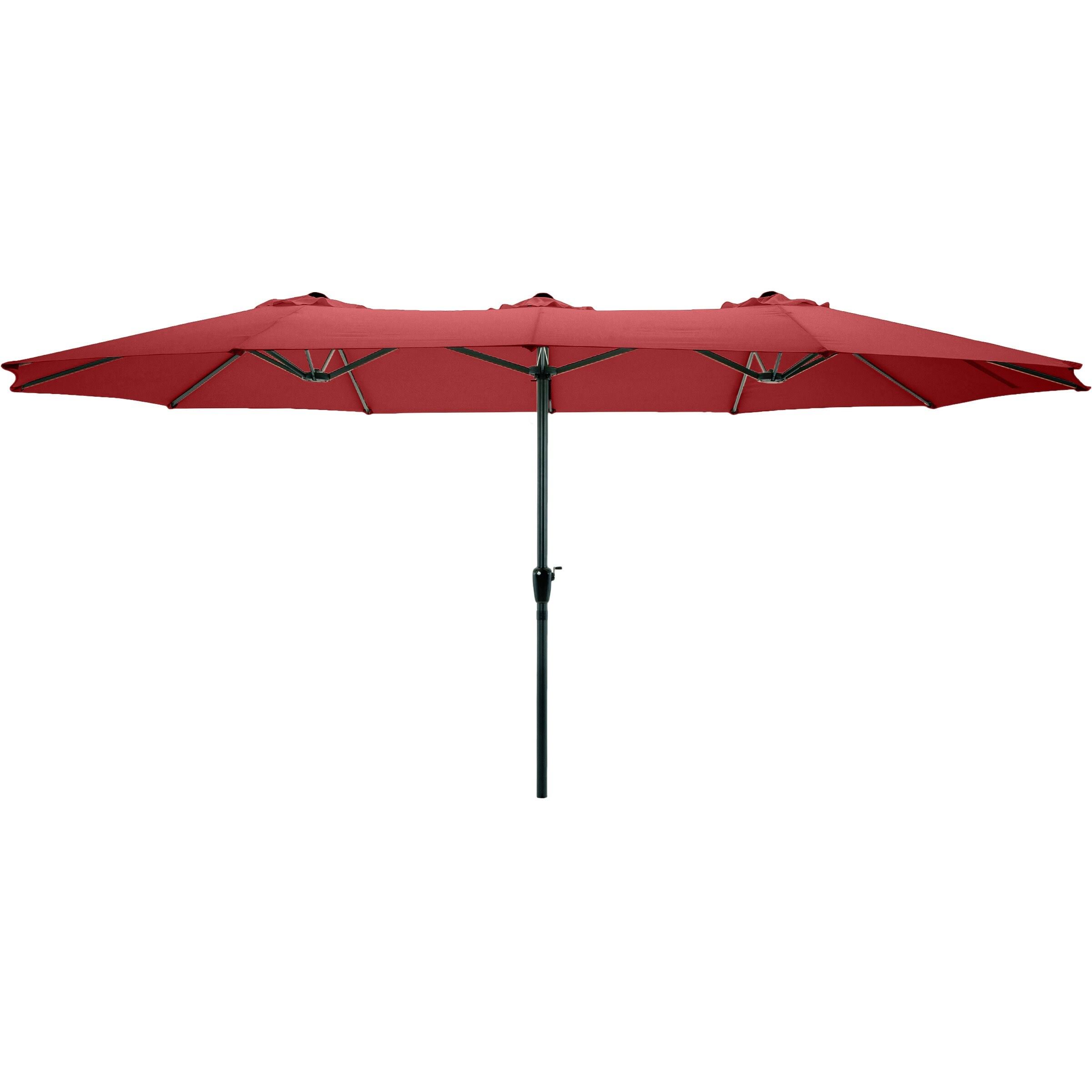 Pure Garden 50-LG1282 15 ft Double Patio Umbrella, Red