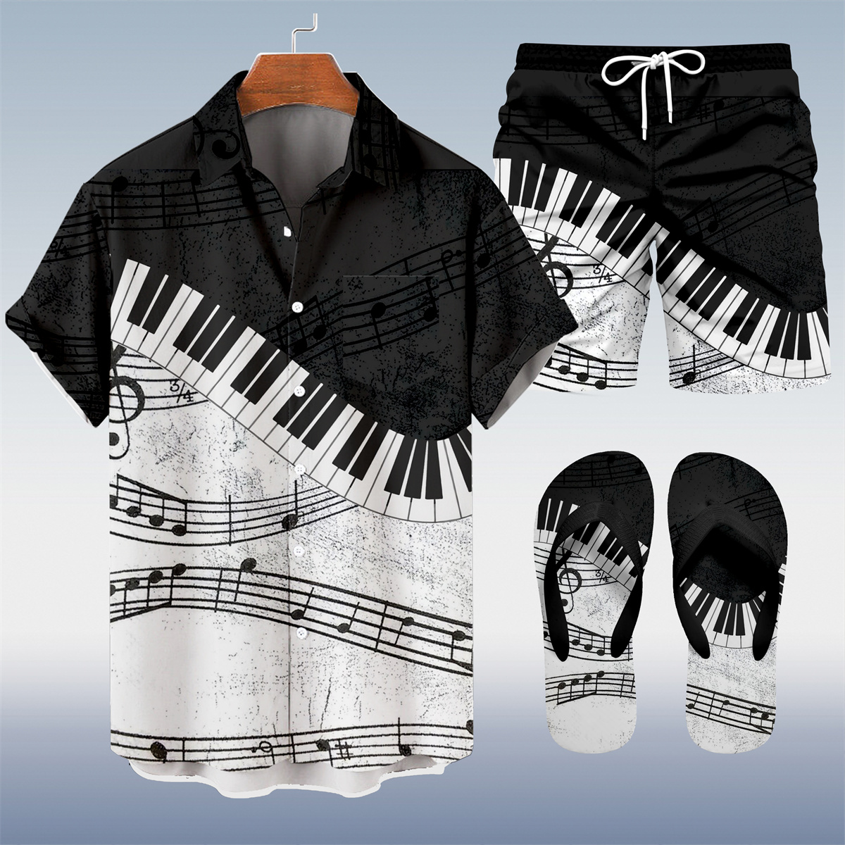Ensemble trois pièces Suitmens pour homme, imprimé vacances hawaïennes, motif tiki, référence 025